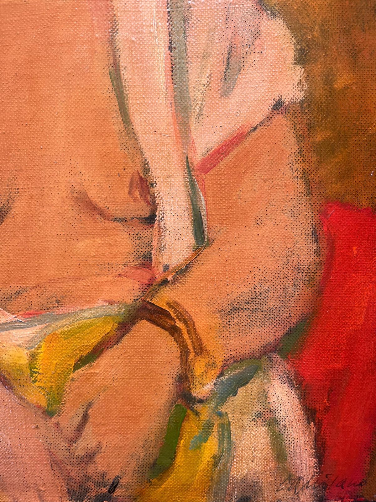 Giulio Da Milano"Odalisque Yellow" Oil , Cm. 40 X 50 1937  Free Shipping1937 photo Art