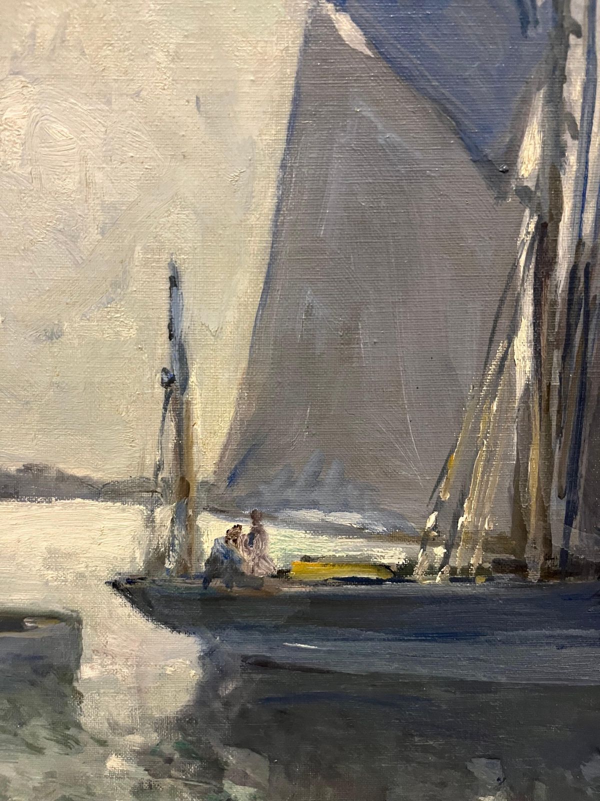 Henry Maurice Cahours"Sailboats, Brittany" , France Oil Cm. 65 X 54  1930 1930 photo vinterior