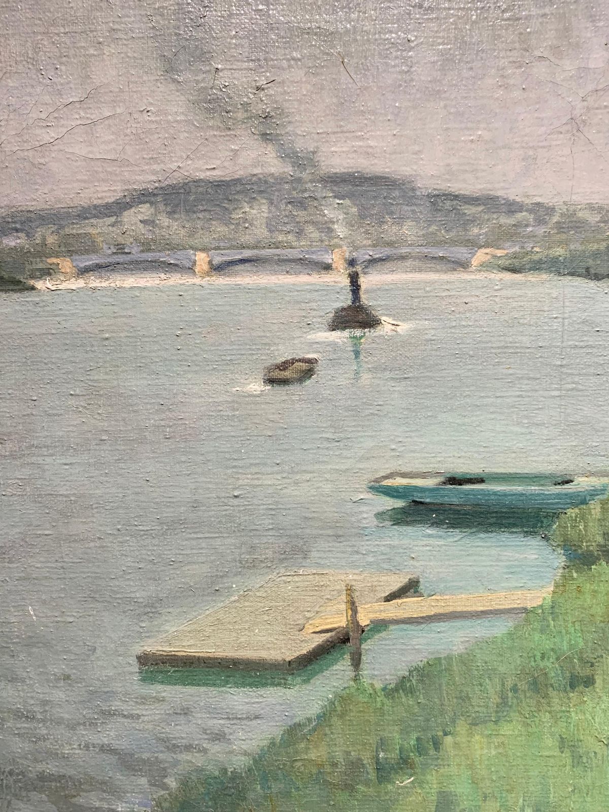 Henry Maurice Cahours"La Seine à Puteaux"   Oil, Cm. 55 X 46, 1930 Ca 1930 Ca photo 6803.0