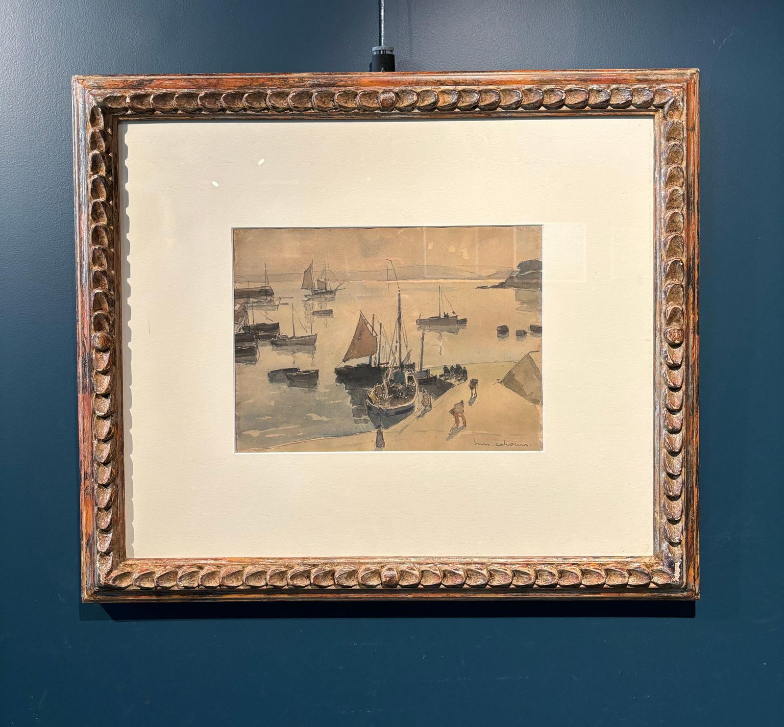 Henry Maurice Cahours"Ritorno Dalla Pesca" Acquarello Cm. 22 X 29  1930 Ca1930 photo furniture