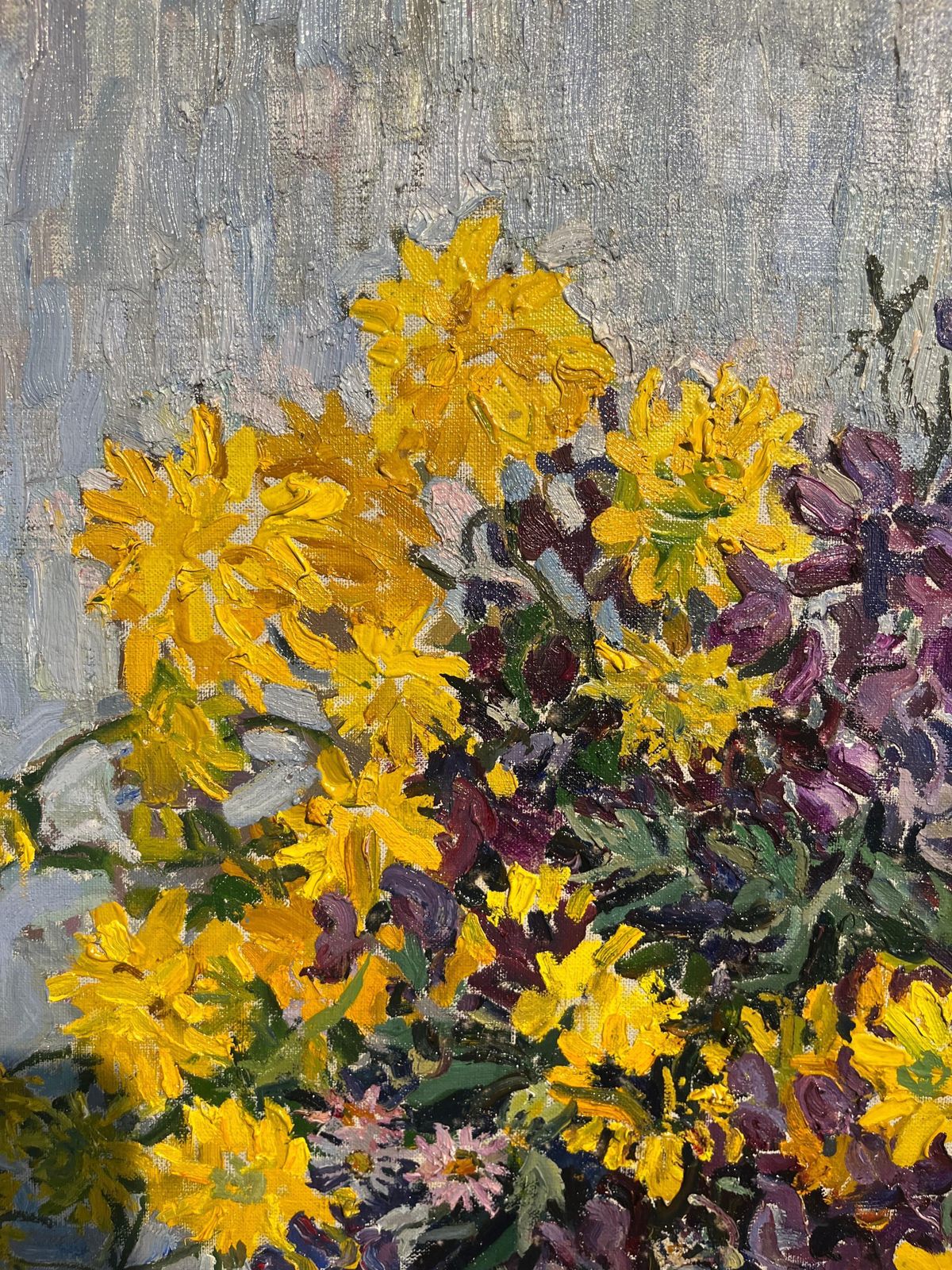 Maya Kopitzeva"Wildflowers" Oil Cm. 79 X 69 1999 photo for sale