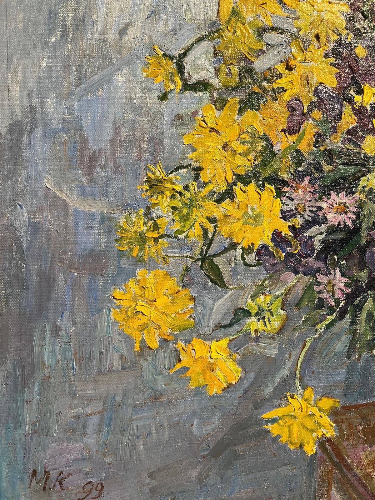 Maya Kopitzeva"Wildflowers" Oil Cm. 79 X 69 1999 photo Art
