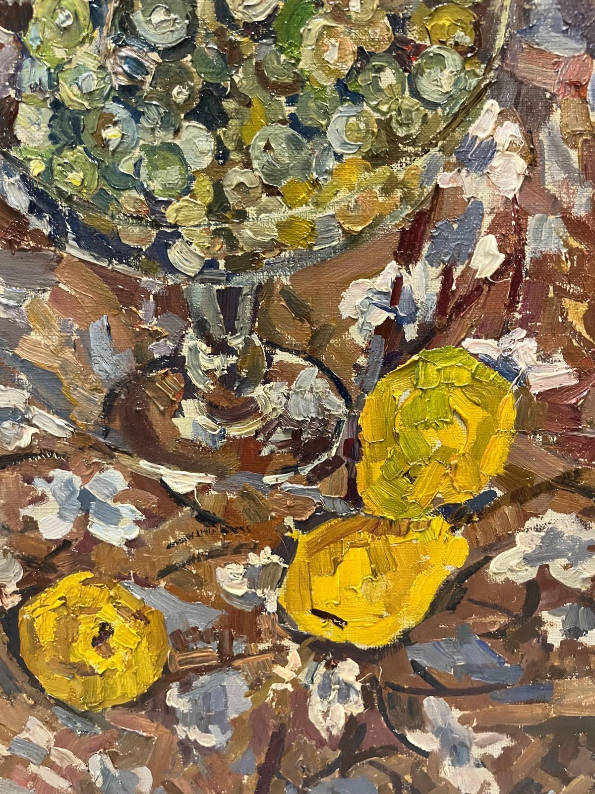 Maya Kopitzeva"Natura Morta Con Frutta"  Uva E Limoni , Olio Cm 80 X 70  19741974 photo Art