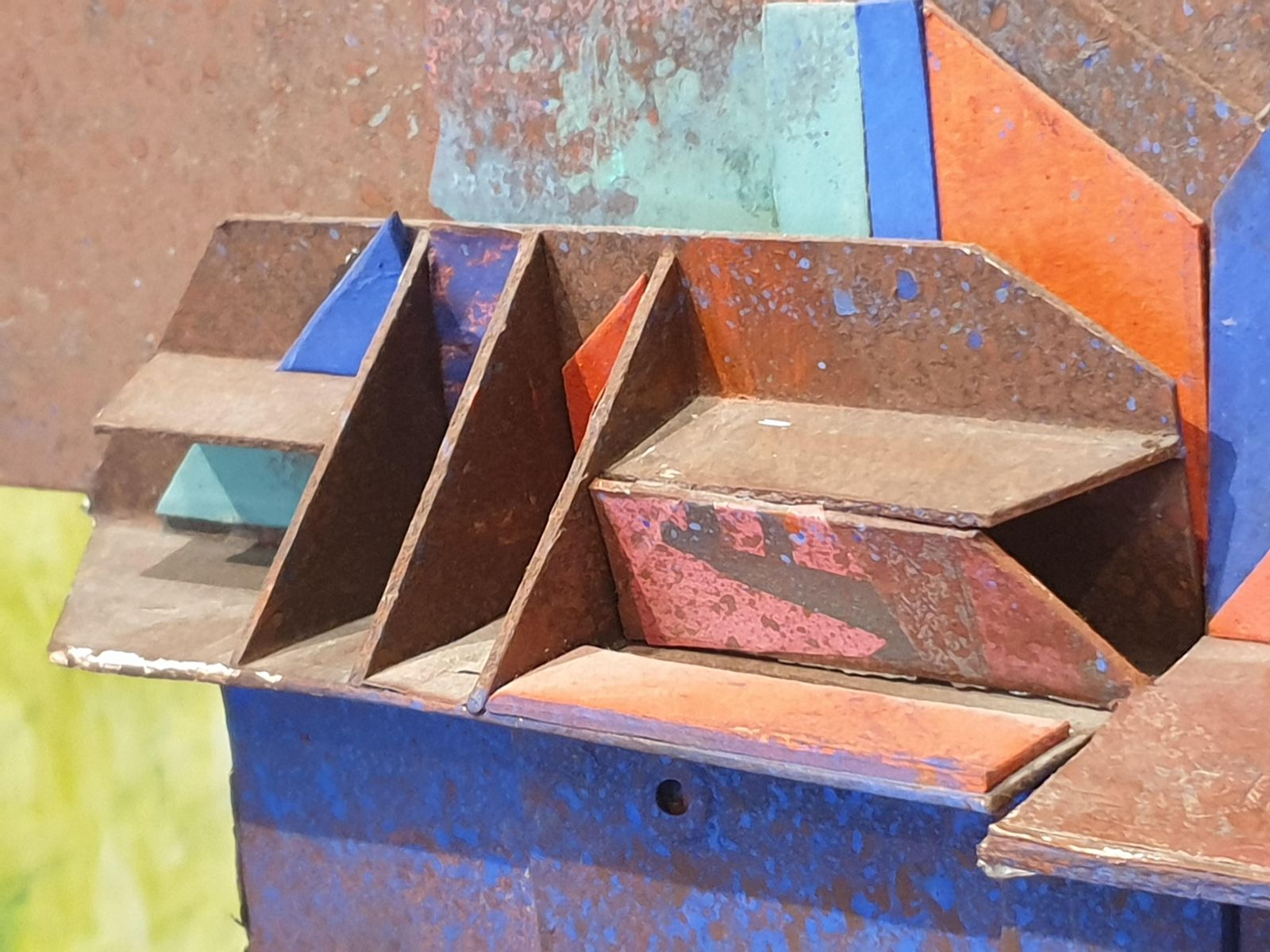 Joseph Alessandrihigh Relief Totem, Abstract Geometric Sculptural Wall Applique.2011 photo Art