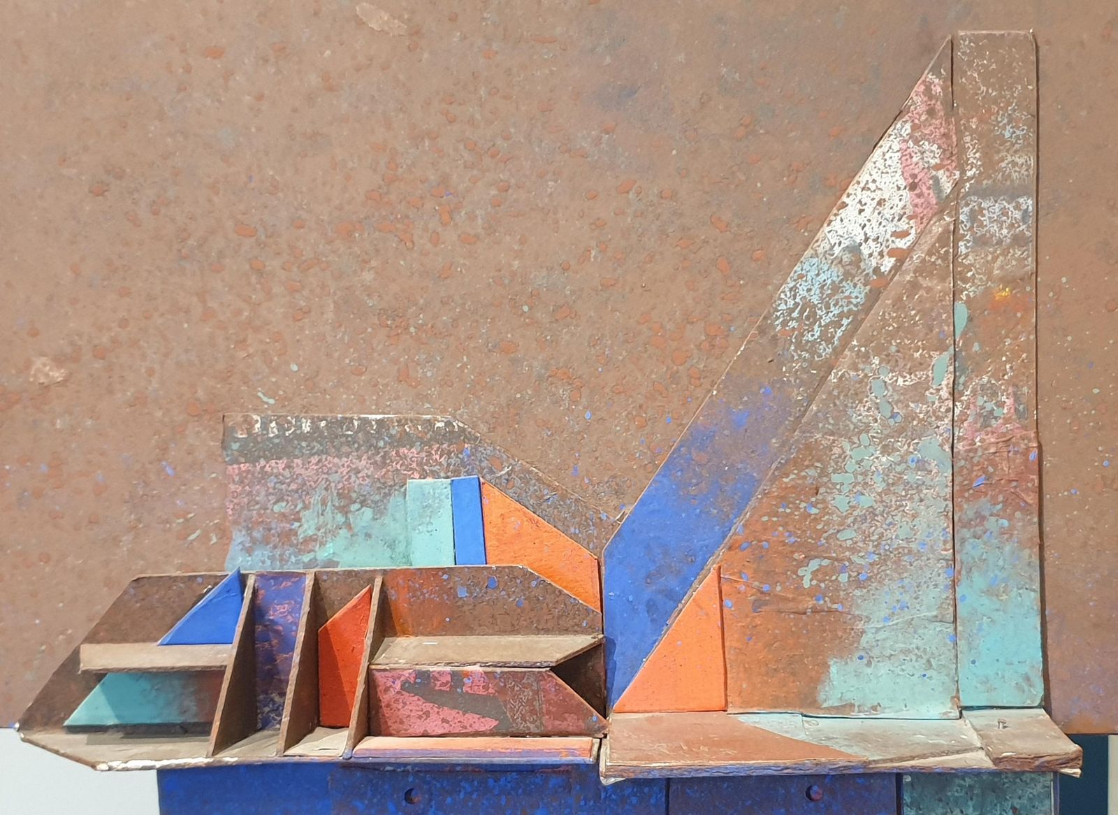 Joseph Alessandrihigh Relief Totem, Abstract Geometric Sculptural Wall Applique.2011 photo vintage