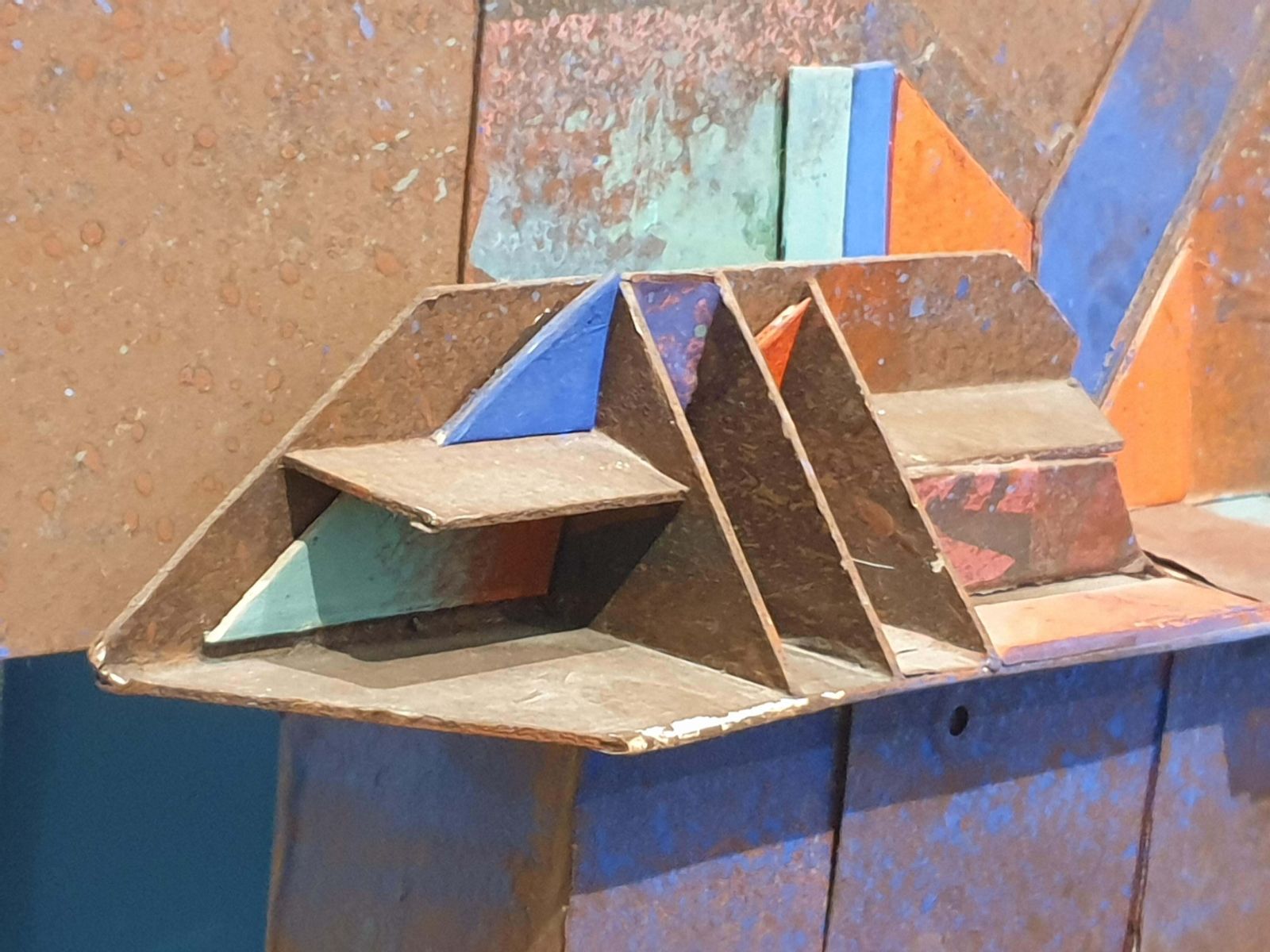 1191.0 Joseph Alessandrihigh Relief Totem, Abstract Geometric Sculptural Wall Applique.2011 photo