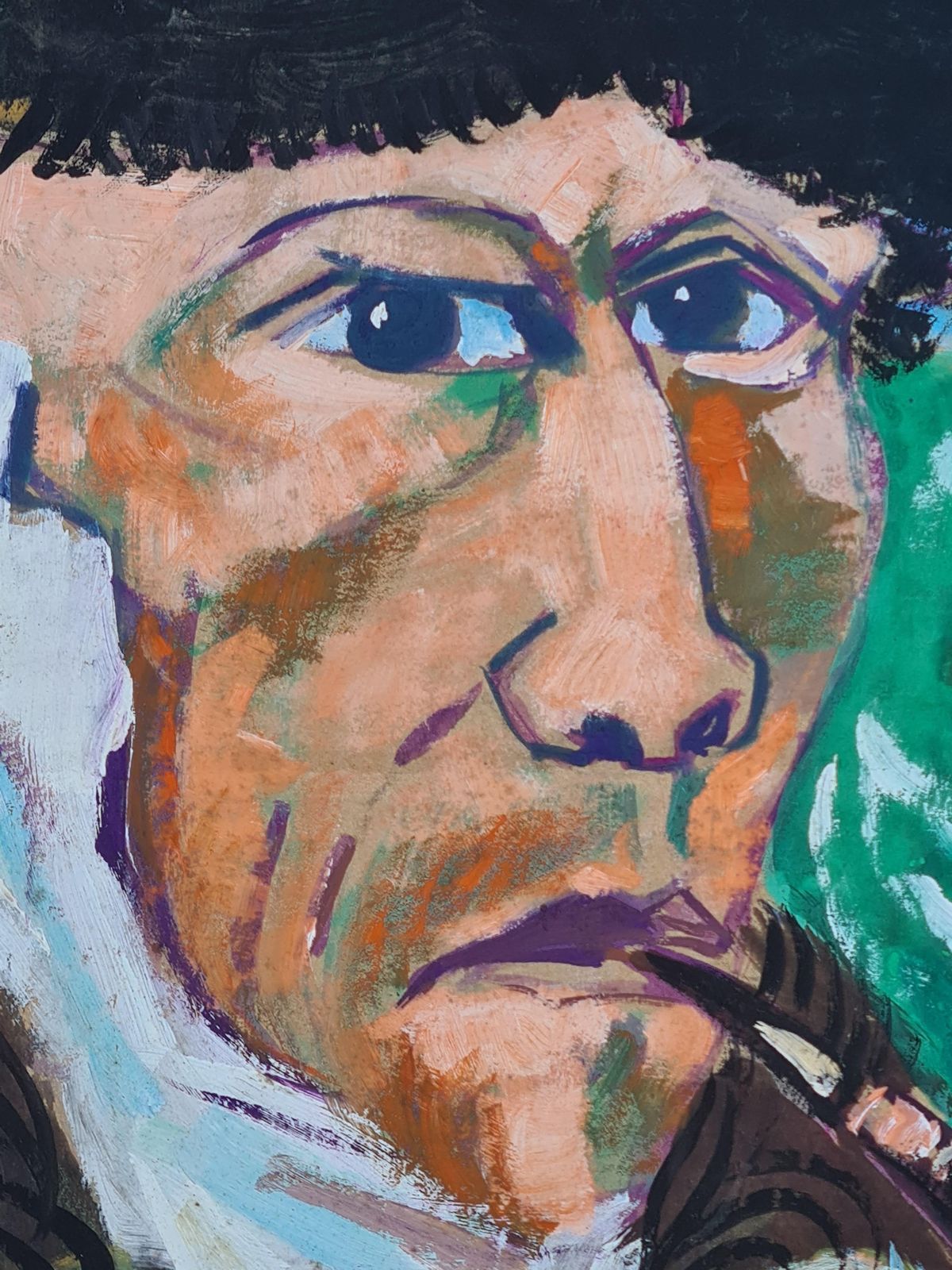 Portrait Of Vincent Van Gogh With Bandaged Ear And Pipe. photo furniture