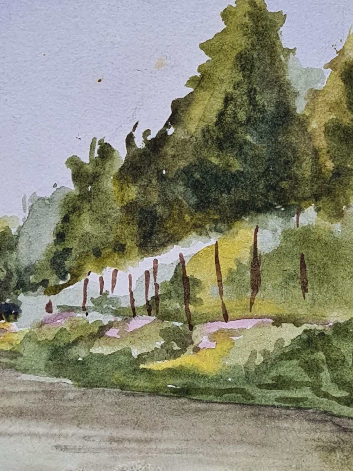 Henri Clamen1930s French Impressionist Watercolour Of Le Canal At Peronne Cléry photo for sale