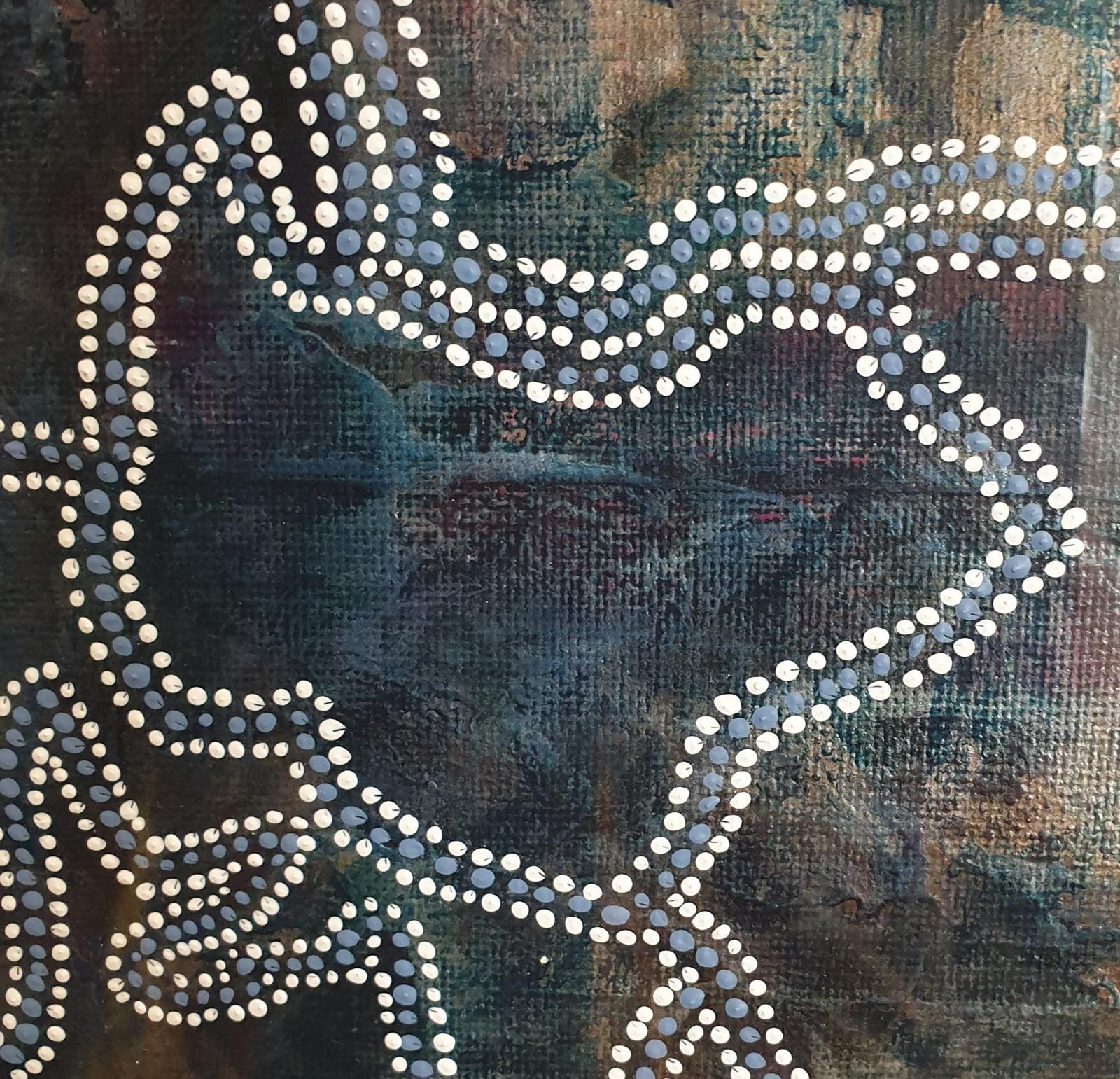 Menno Moddermancontemporary Aboriginal Inspired Abstract. Acrylic On Linen On Card.2020 photo buy