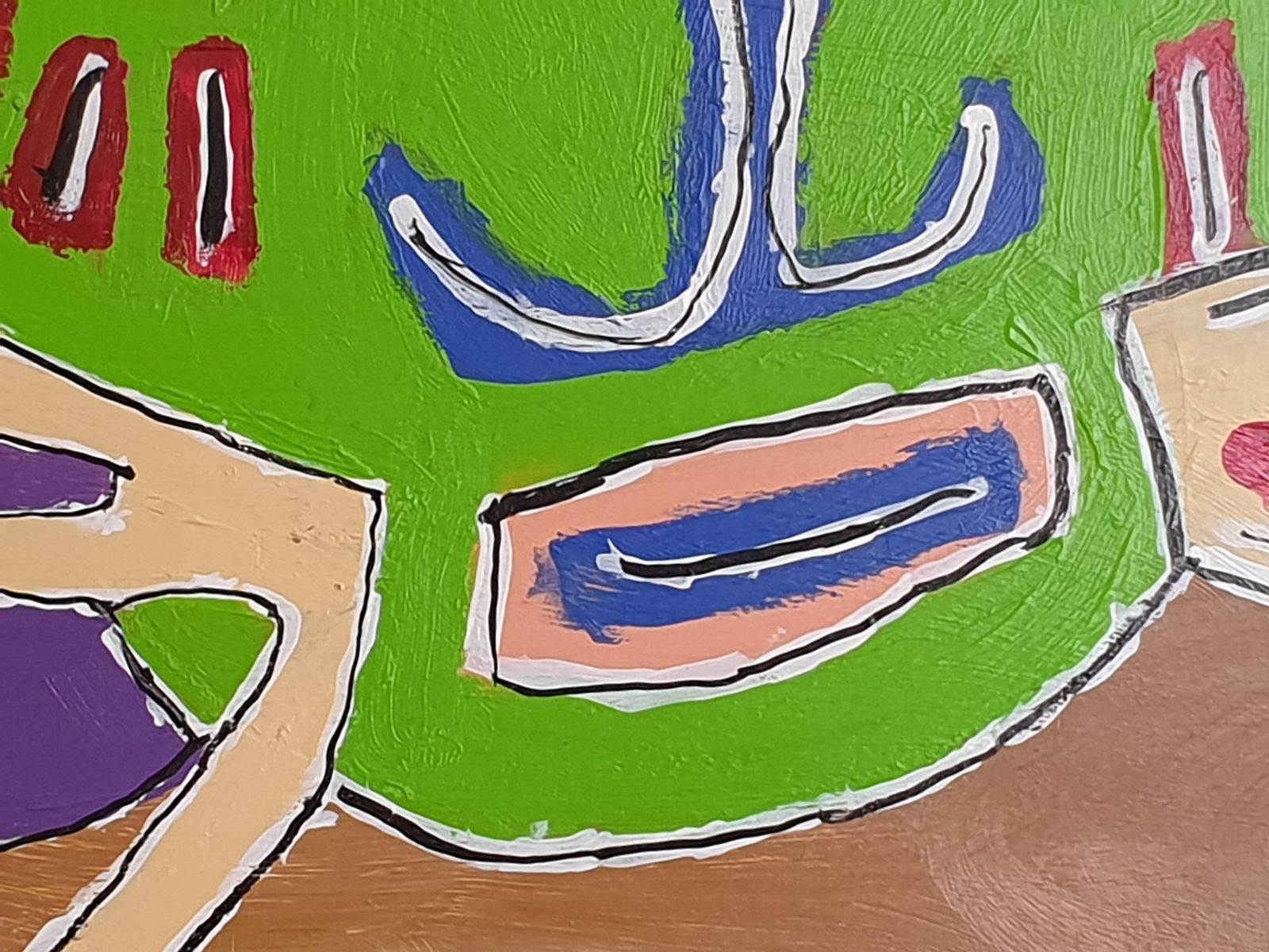442.0 Gillianwhiskers The Kitten. Contemporary Expressionist Oil On Board. photo