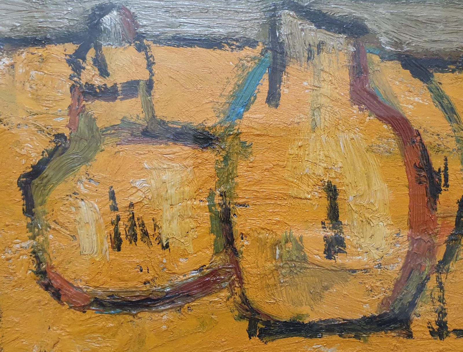 Matilde Sacchimid Century Tablescape In Orange. Oil On Canvas On Board.1969 photo 561.0
