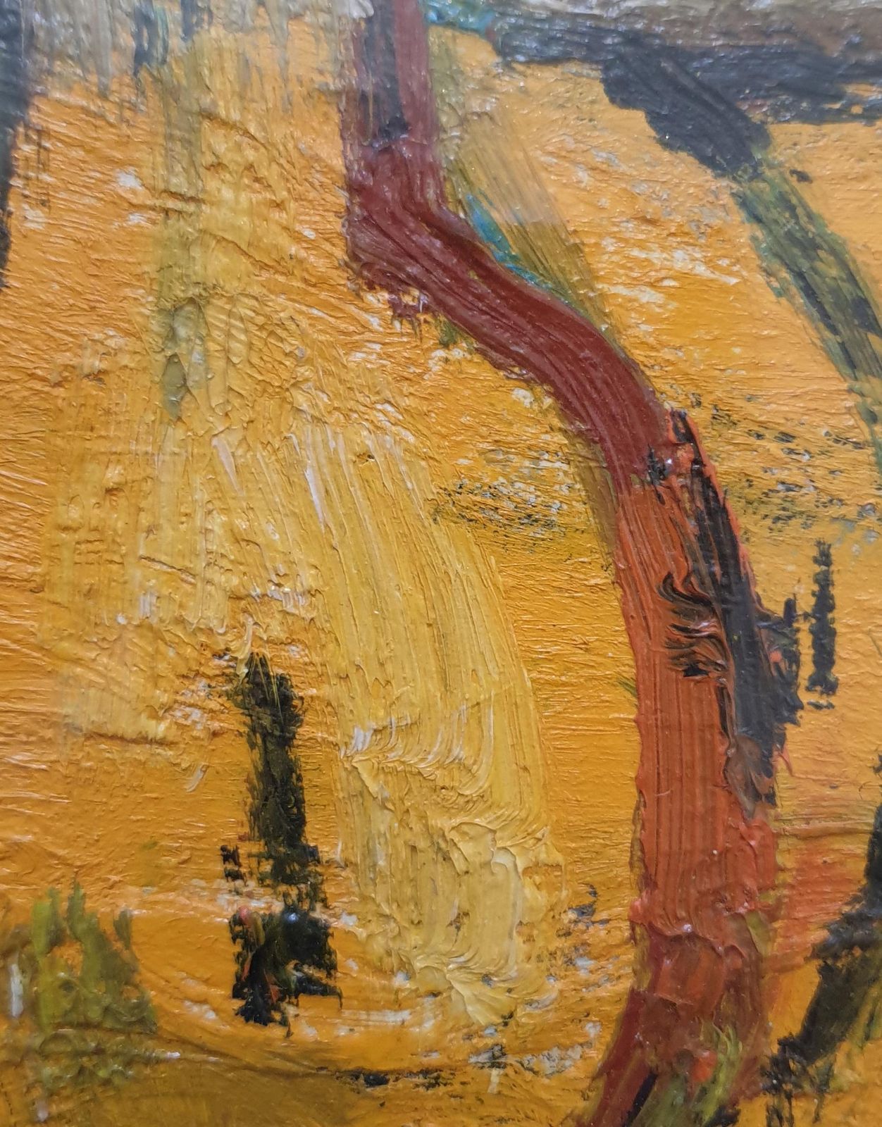 photo furniture Matilde Sacchimid Century Tablescape In Orange. Oil On Canvas On Board.1969