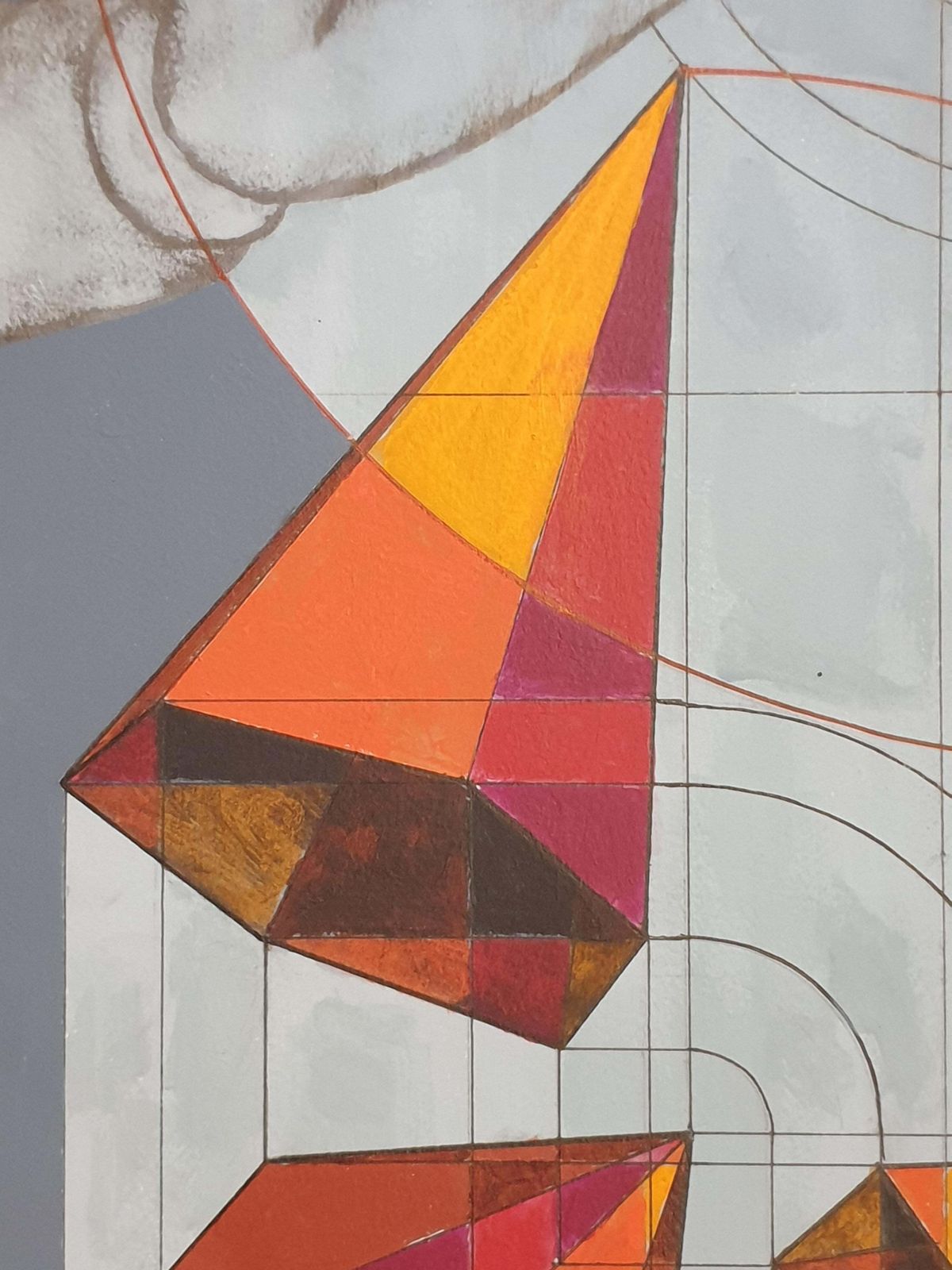 Derek Carruthers  Colourful Contemporary Surrealist Acrylic Painting On Paper.2004 photo for sale