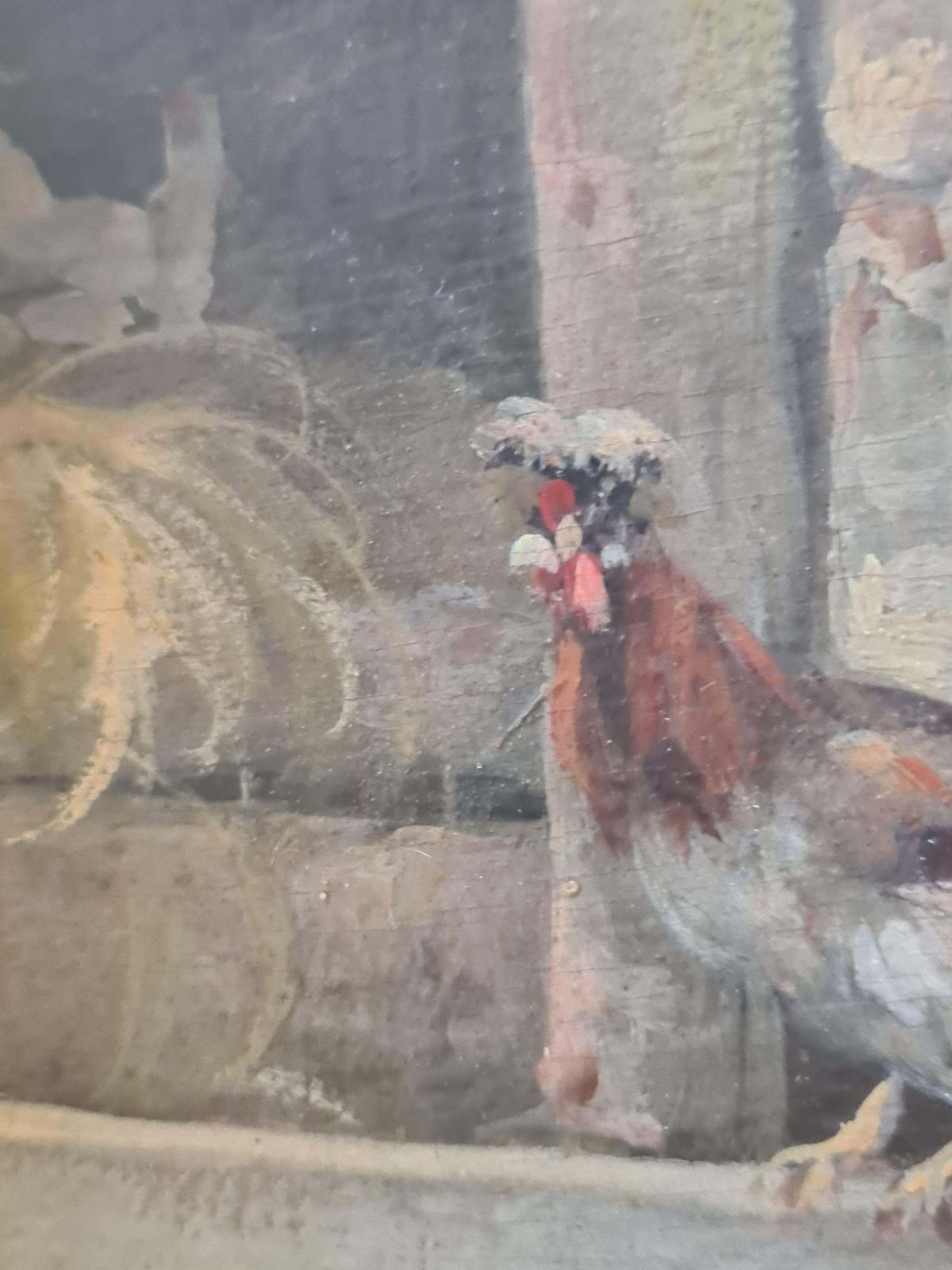photo furniture H Tikatfrench Oil On Panel Rural Landscape, Chickens And Ducks In A Farmyard.1920s