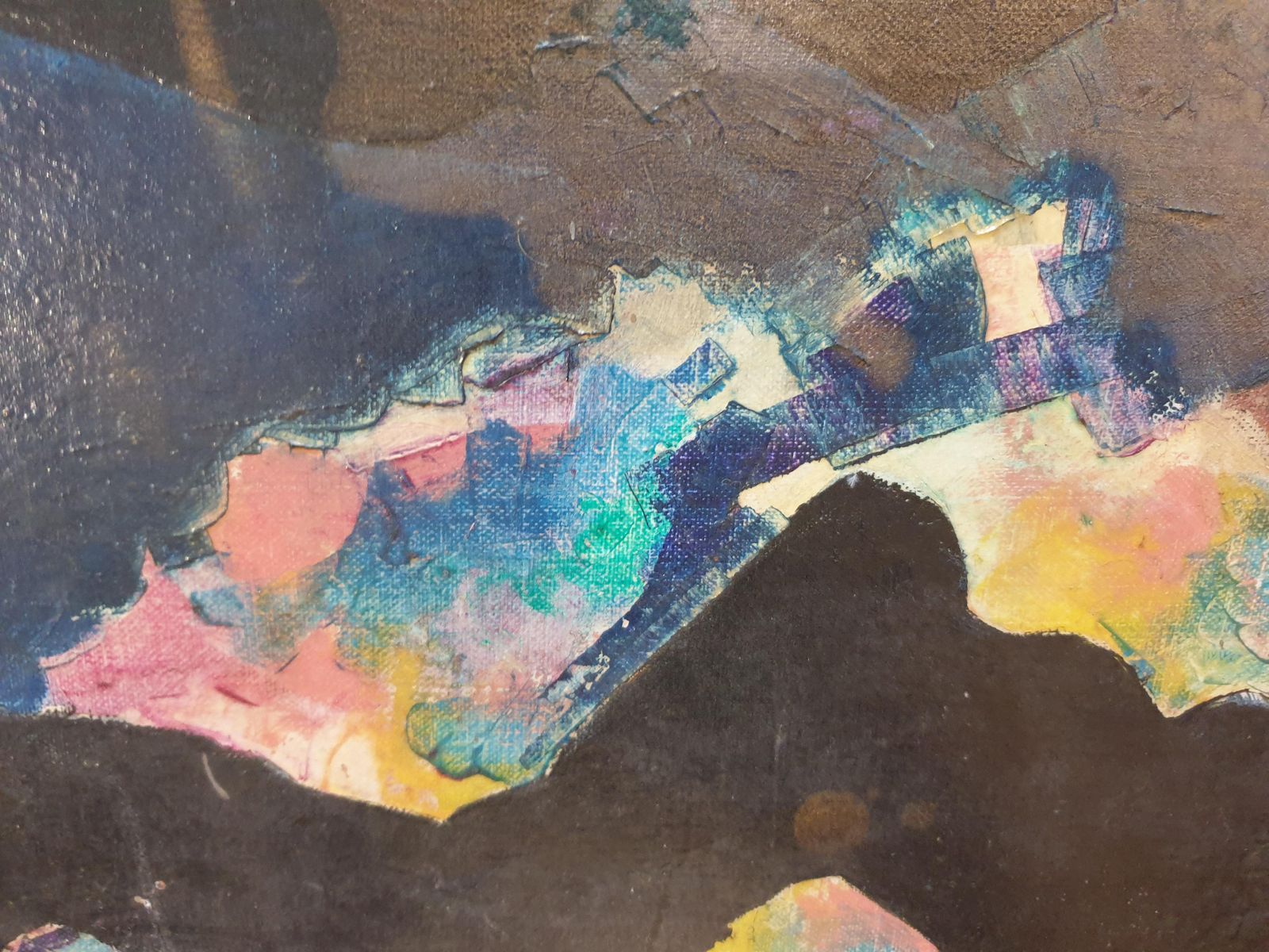 photo furniture André Tardieumid Century Abstract Expressionist Oil On Canvas.1976