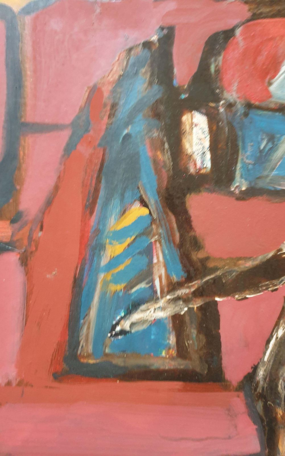 Emmanuelle Bardet"Redoutable" (Formidable) Colourful French Abstract Expressionist Oil On Board.1995 photo Art