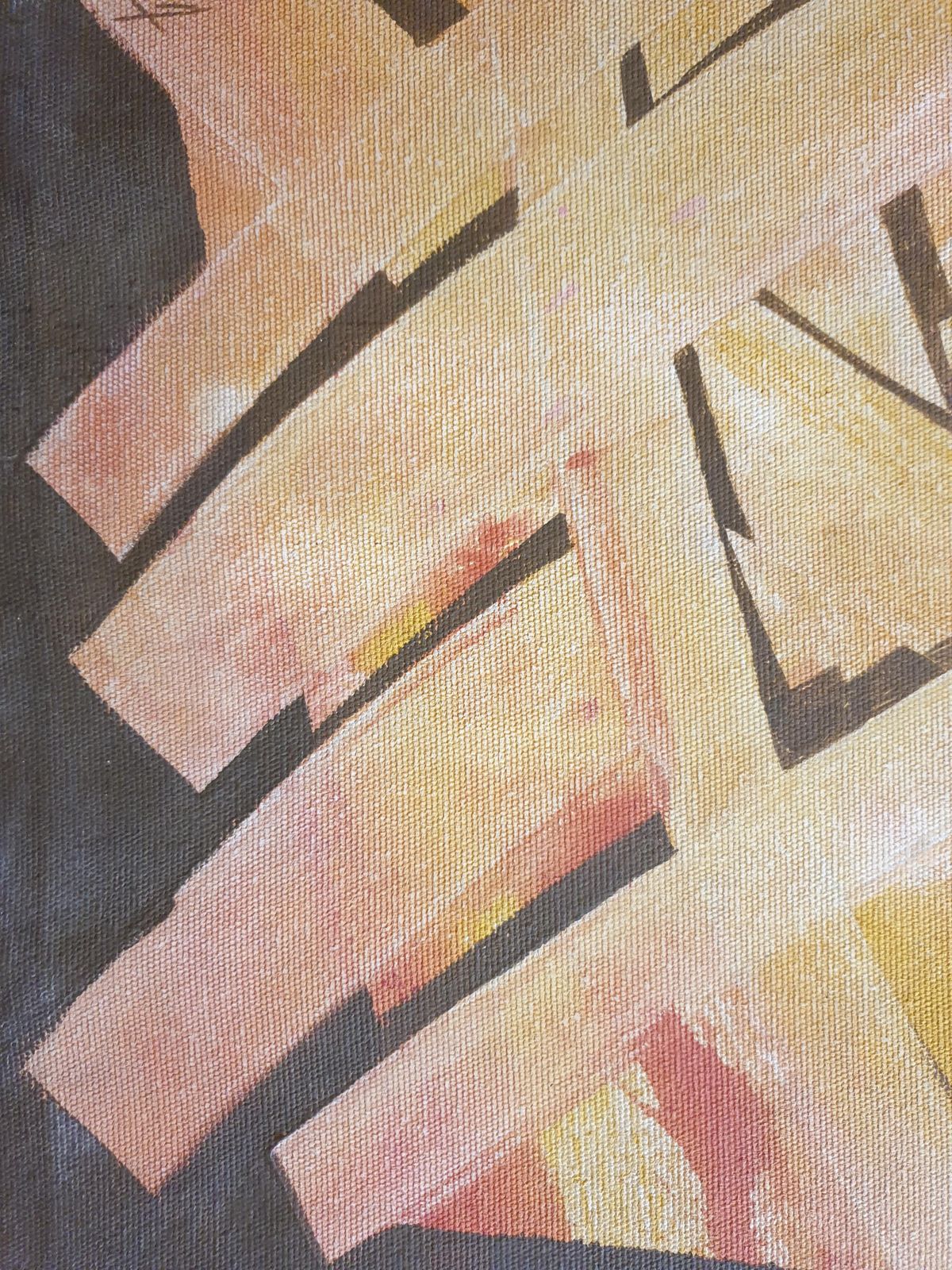 photo furniture Amadou Cisse Dialate 20th Century Senegalese Abstract Geometric Acrylic On Canvas. 1990s