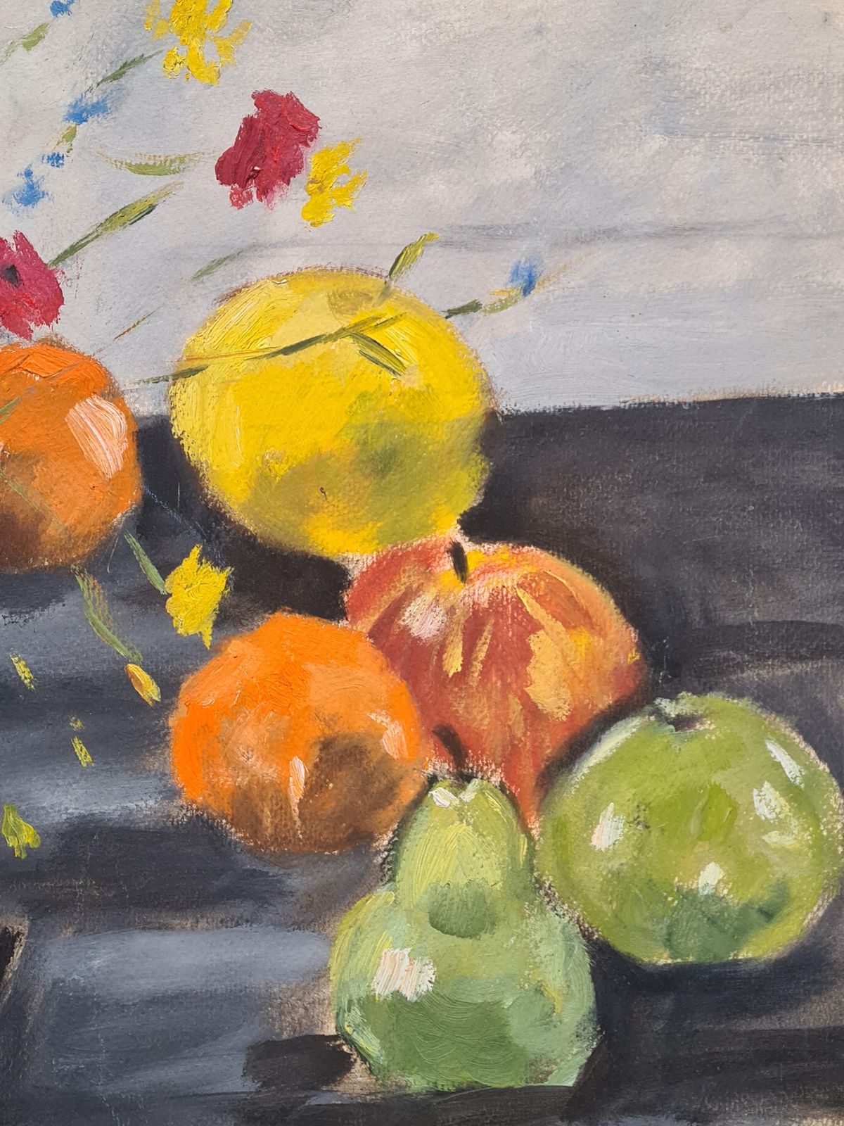 Bill Browncolourful Still Life With Fruit And Flowers, 'Nature Mort, Fruits Et Fleurs'1991 photo Art