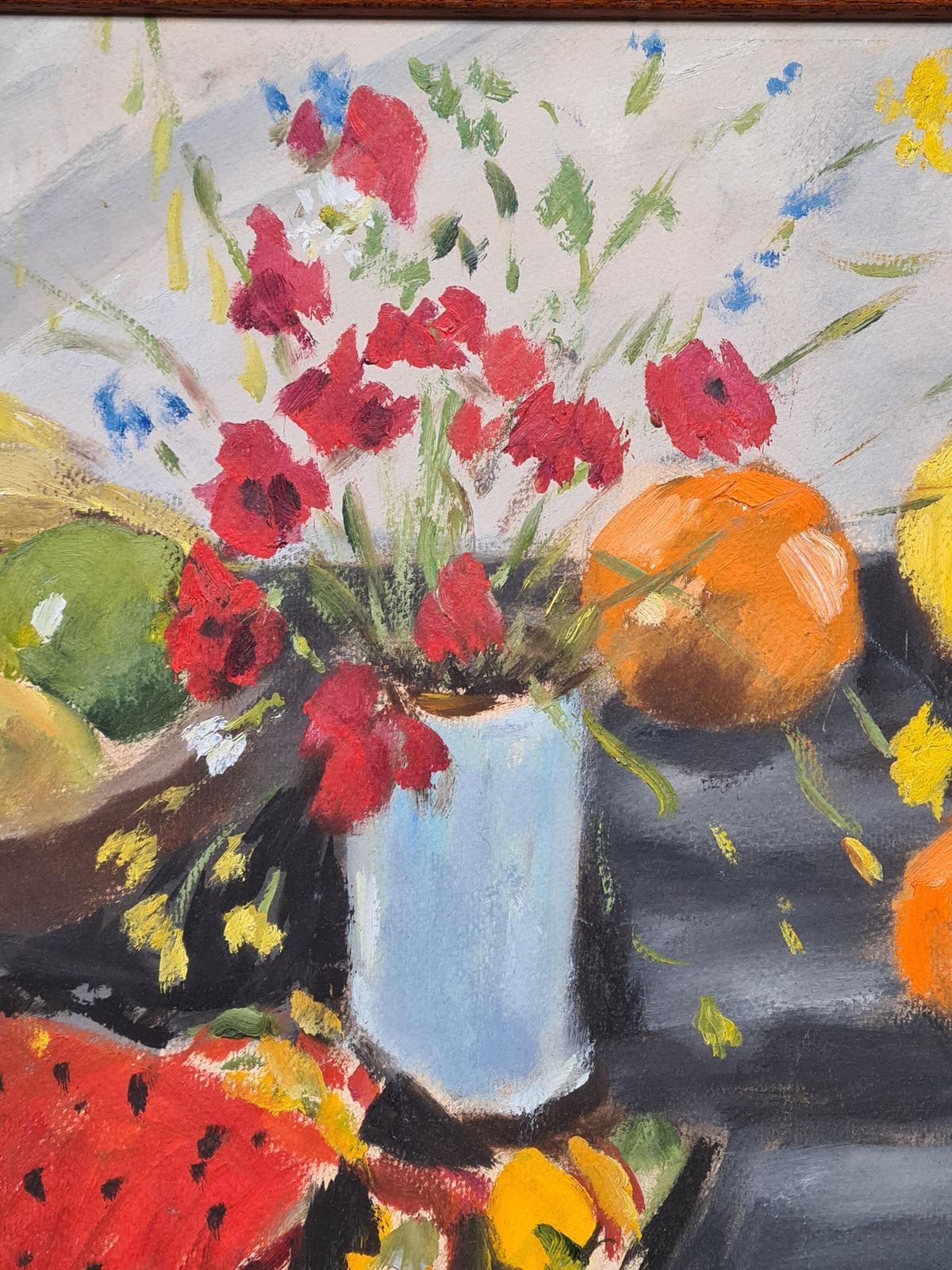 Bill Browncolourful Still Life With Fruit And Flowers, 'Nature Mort, Fruits Et Fleurs'1991 photo 697.0
