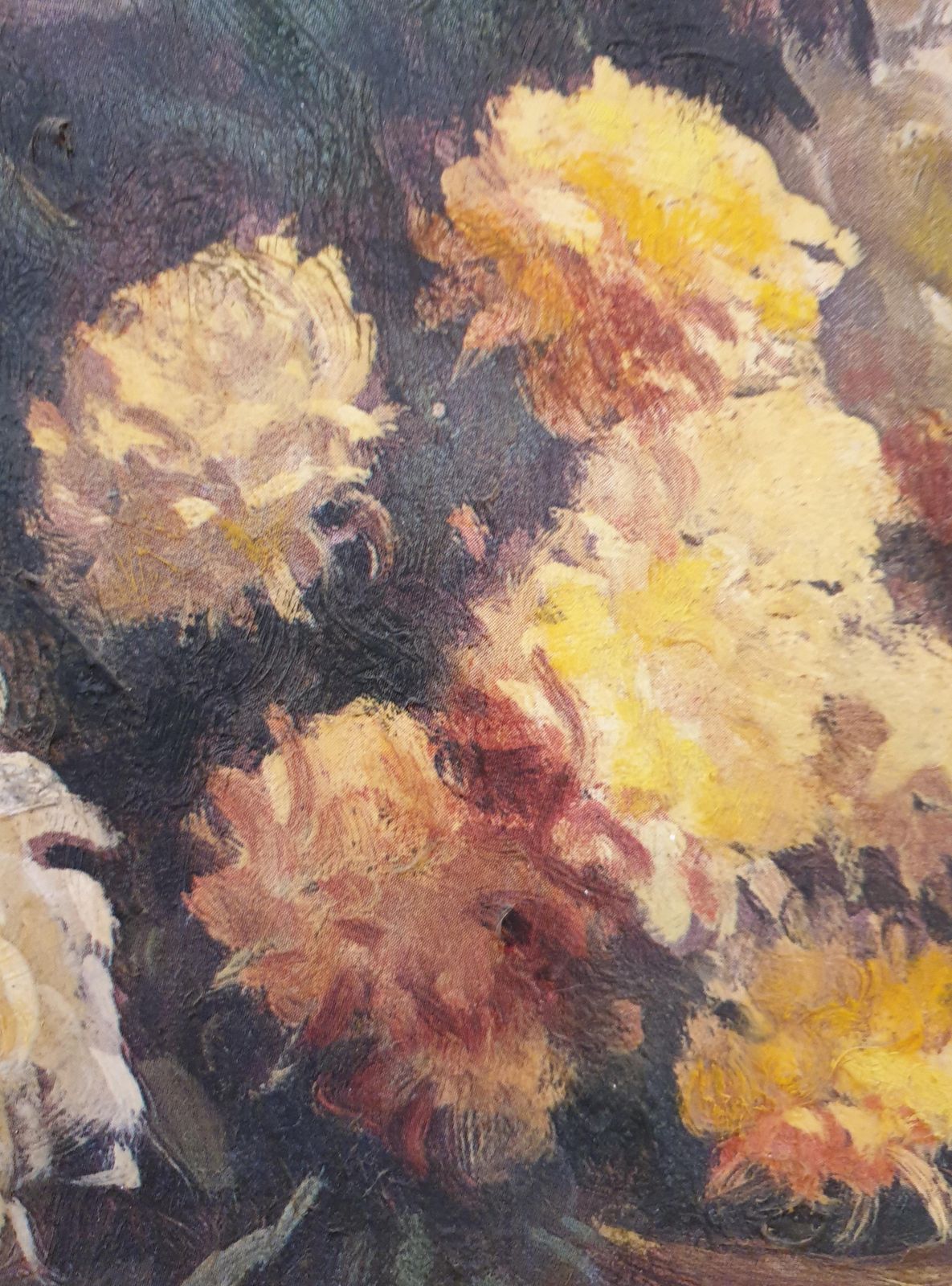 photo furniture Rudolph Colaomid Century Still Life Oil On Canvas Of Chrysanthemums In Copper Vase.1960s
