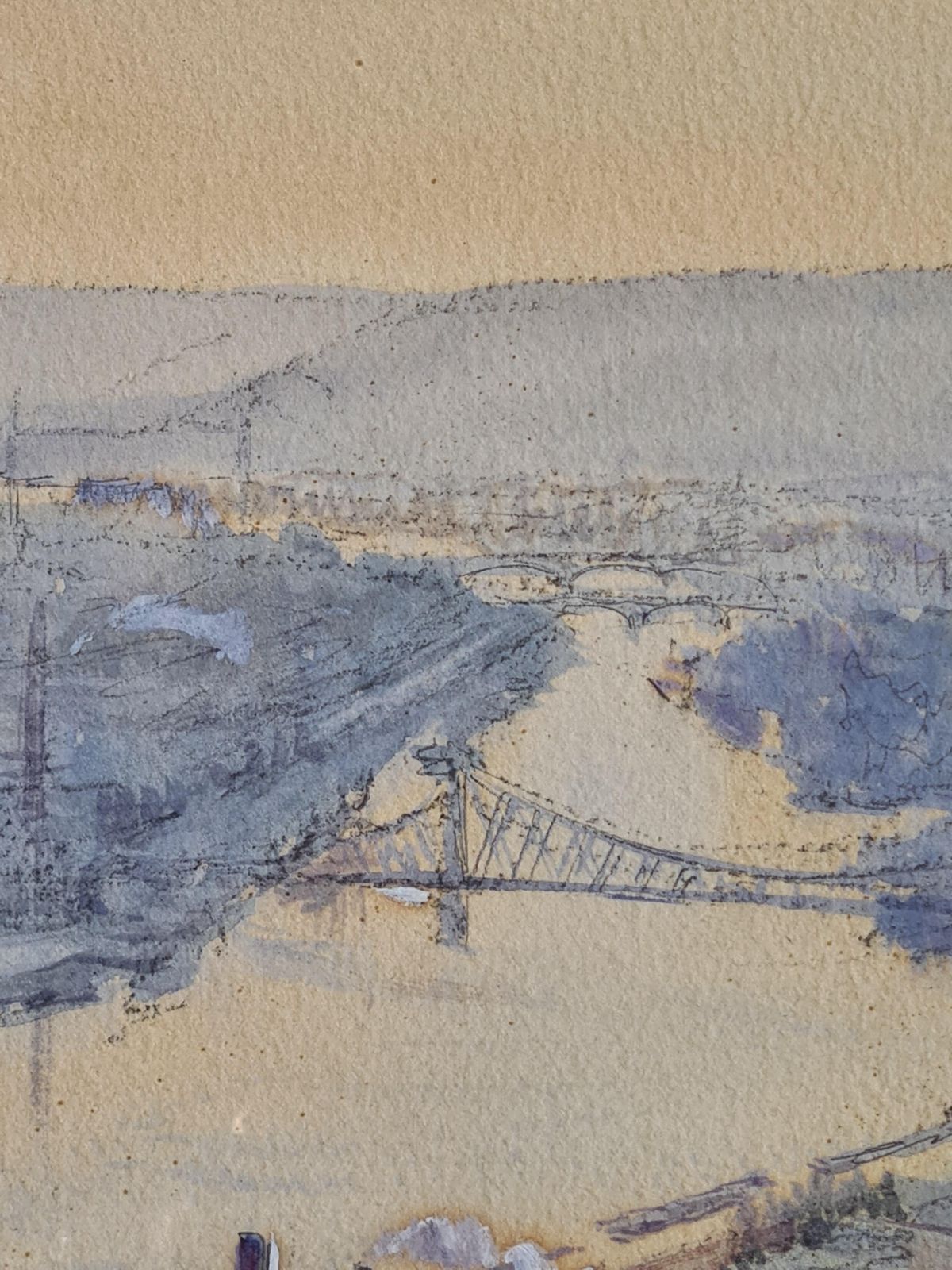 Georges Planespair Of French Impressionist Paintings, The City Of Rouen And The River Barges1930s photo buy
