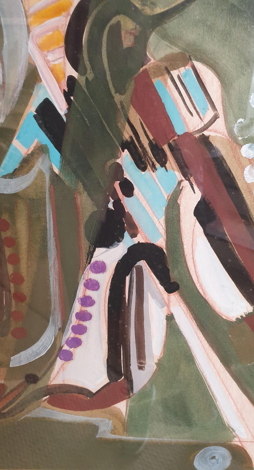 Michel Loiseaulate 20th Century Abstract Expressionist Gouache On Paper.1990s photo buy