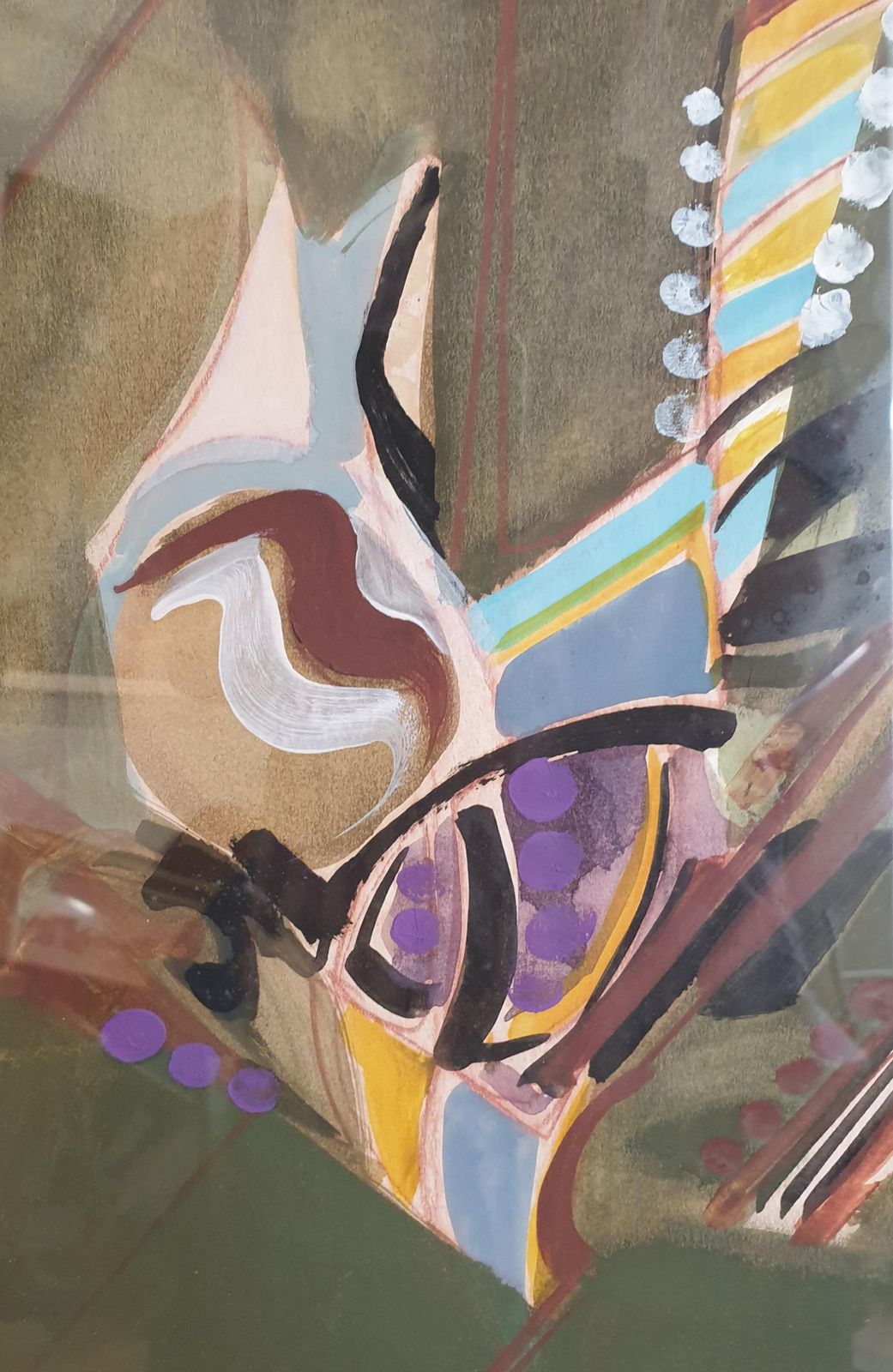 photo furniture Michel Loiseaulate 20th Century Abstract Expressionist Gouache On Paper.1990s