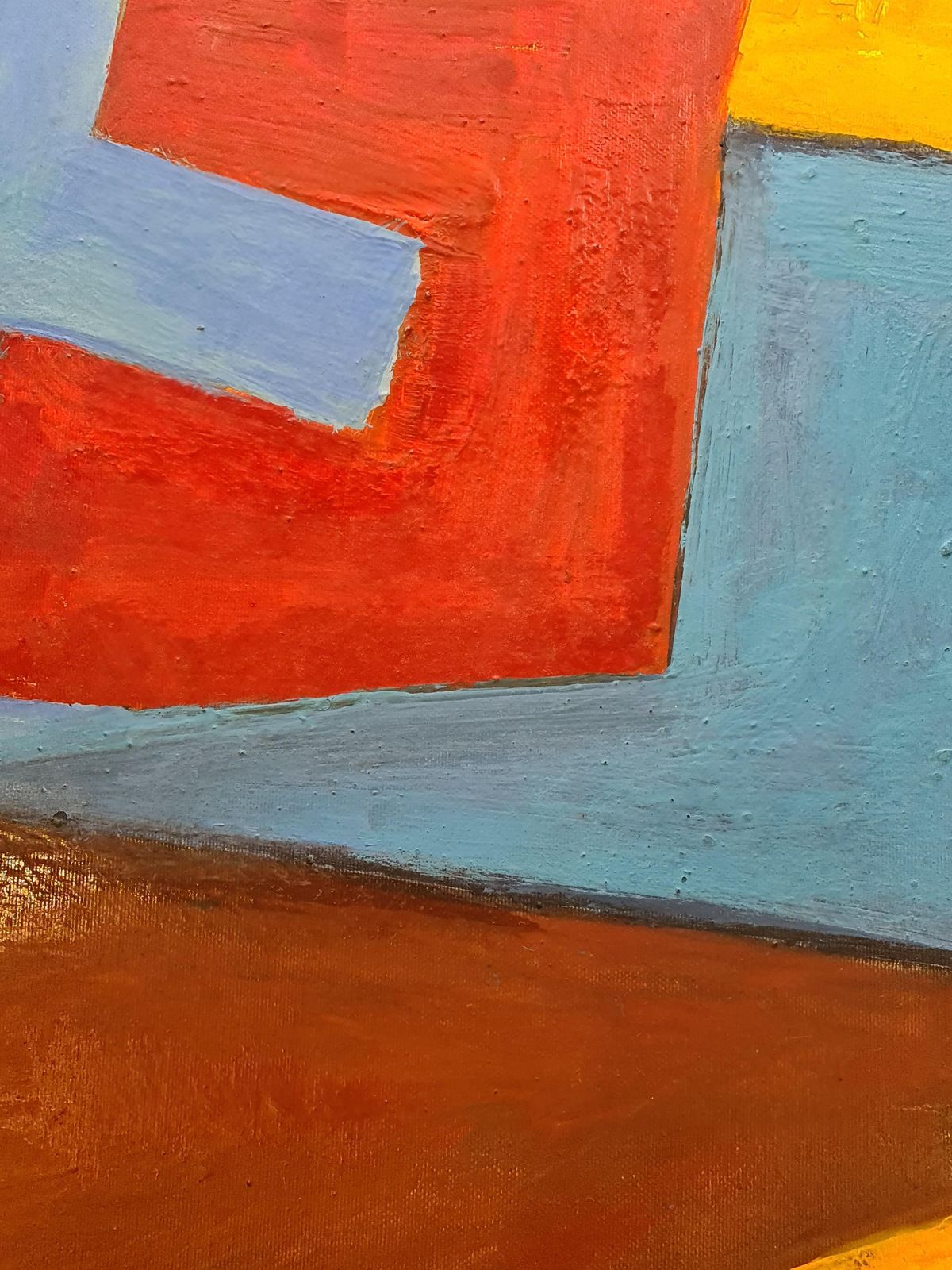 Antoine Arlandislate 20th Century Tachiste Oil & Acrylic On Canvas. 'Gelb Rot Blau Braun'.1980s photo Art