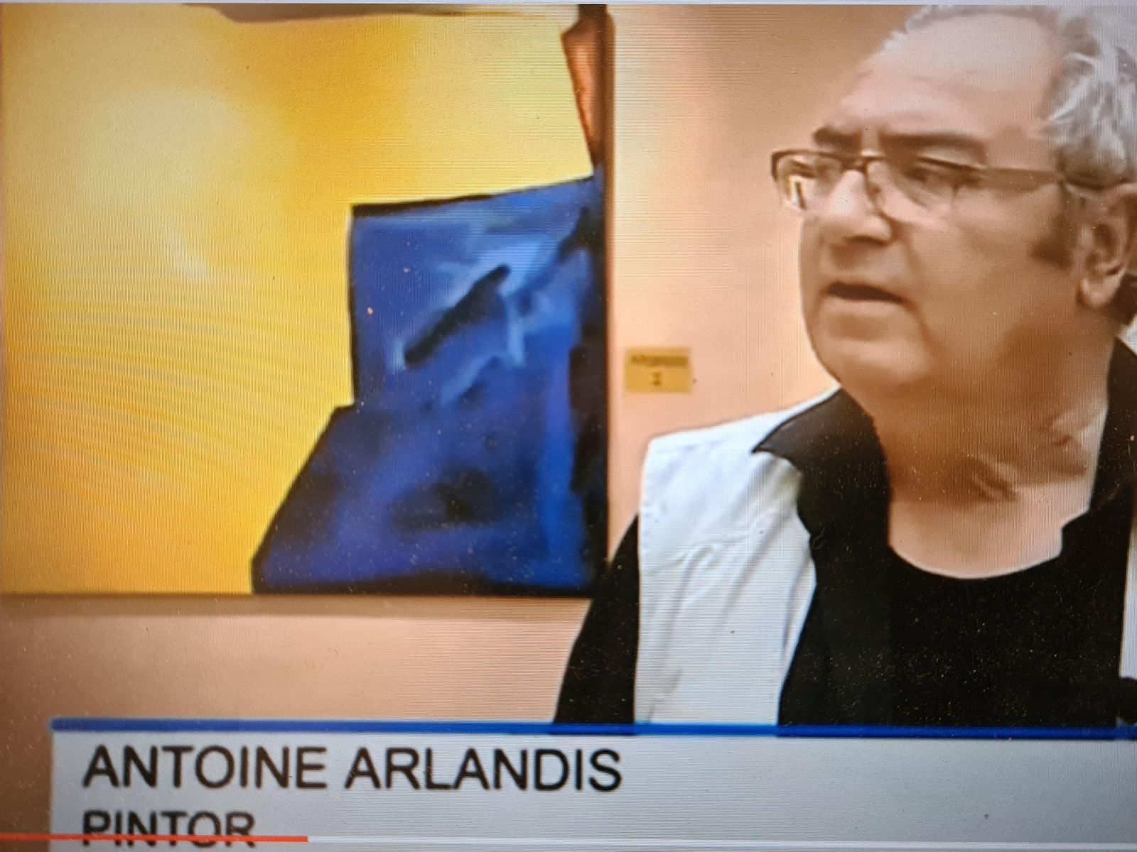 Antoine Arlandislate 20th Century Tachiste Oil & Acrylic On Canvas. 'Gelb Rot Blau Braun'.1980s photo buy