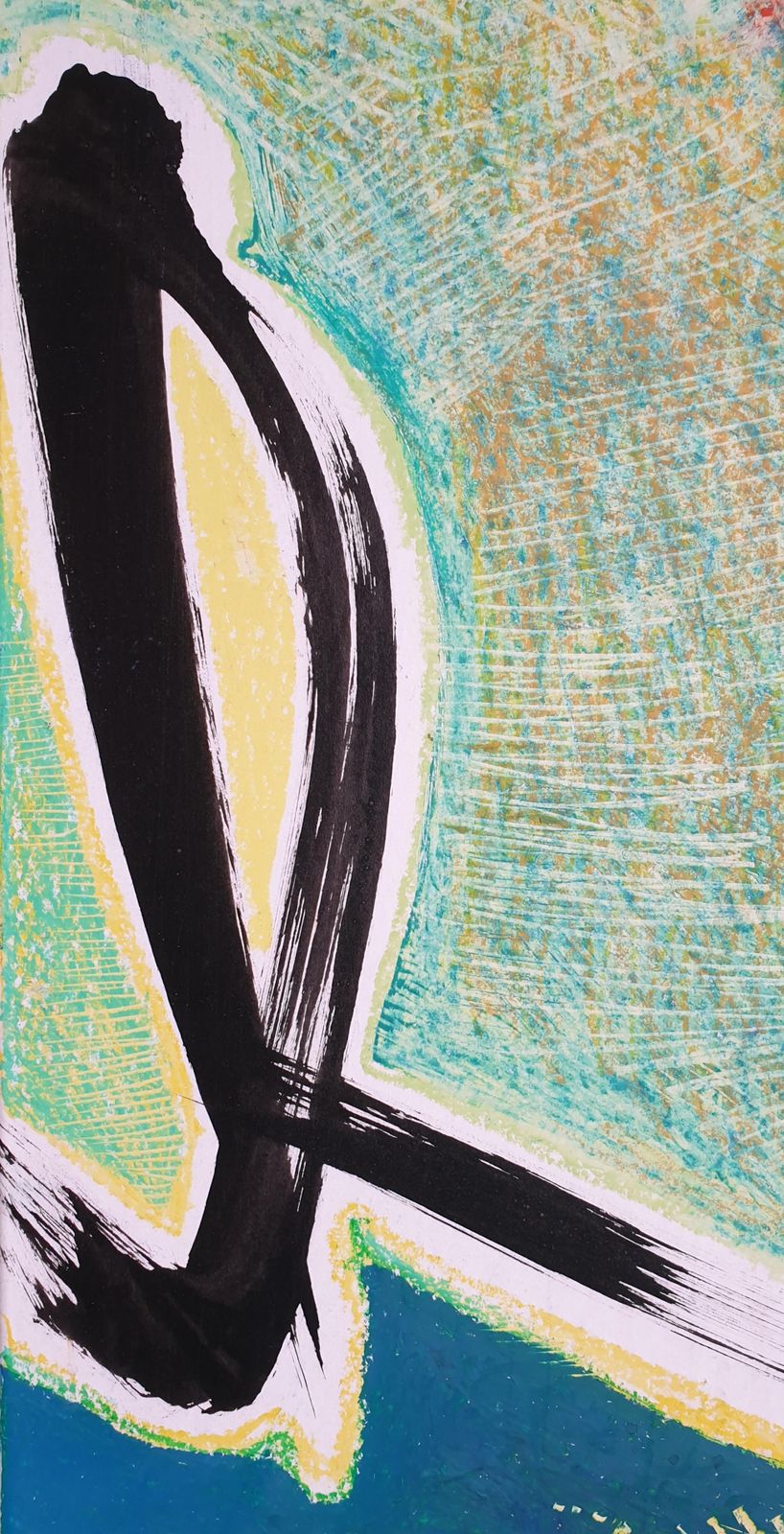 Daniel Kleinabstract Expressionist Mixed Technique Laid On Canvas. 'Univers Uni'.Late 20th Century photo vinterior