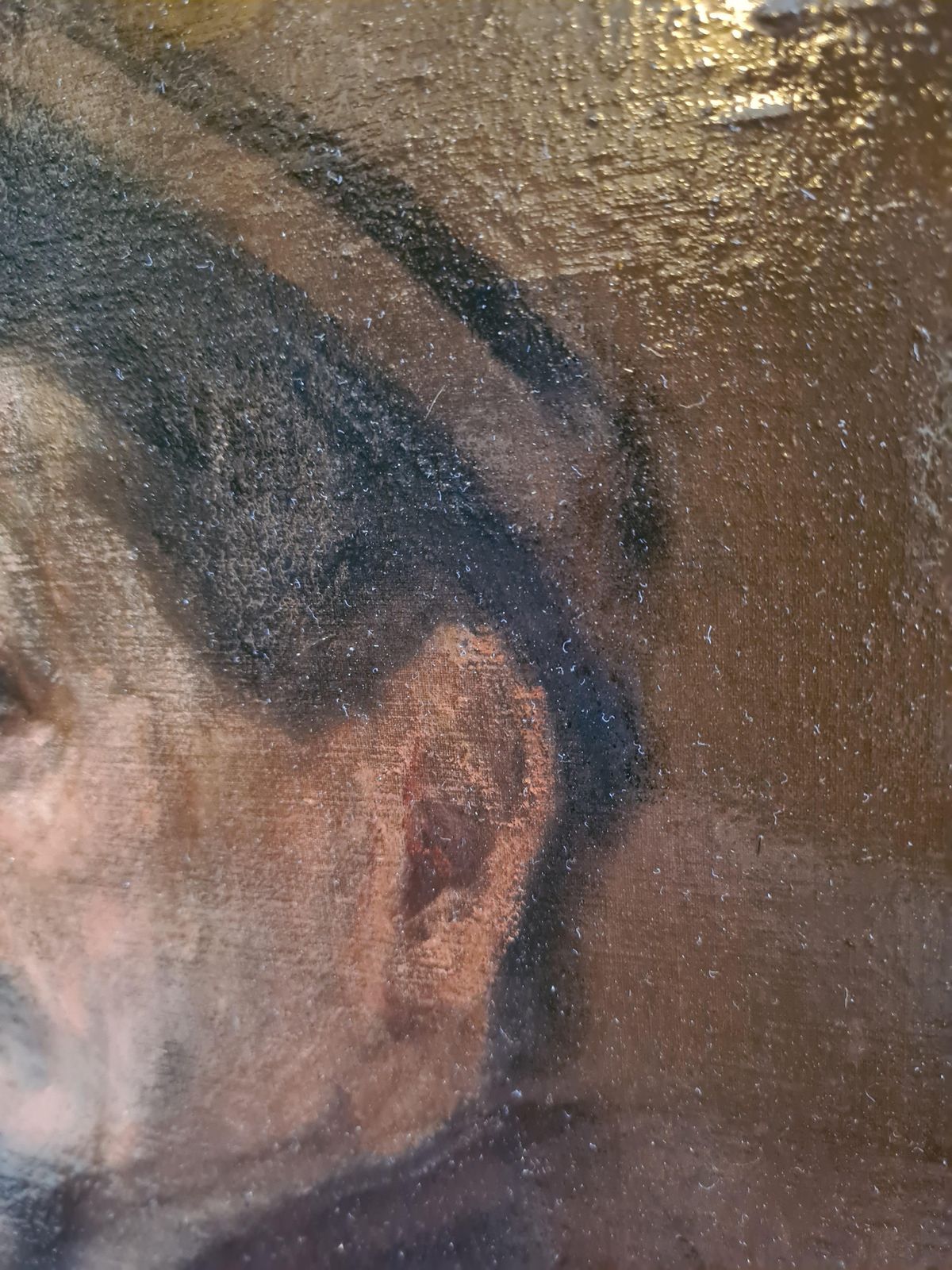 Art 19th Century Oil, Study For A Portrait Of Emile Baron photo