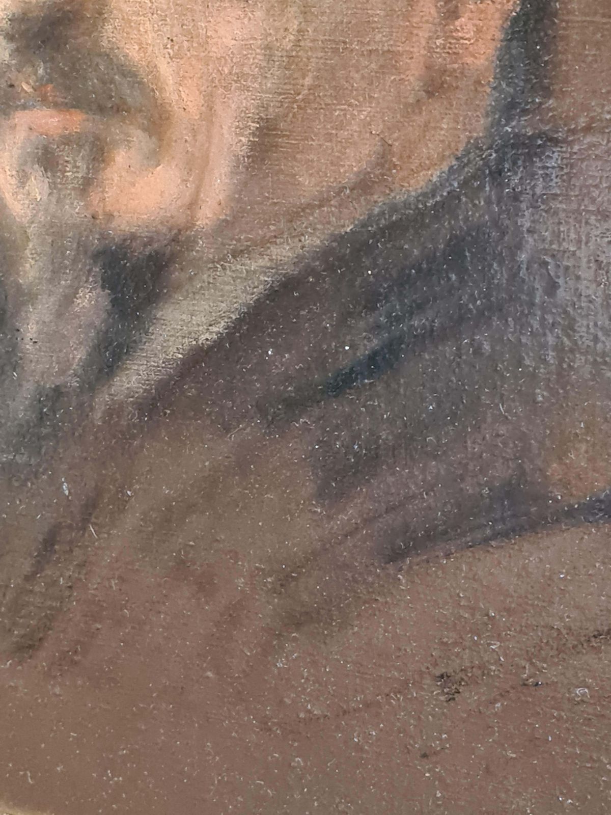 photo vinterior 19th Century Oil, Study For A Portrait Of Emile Baron