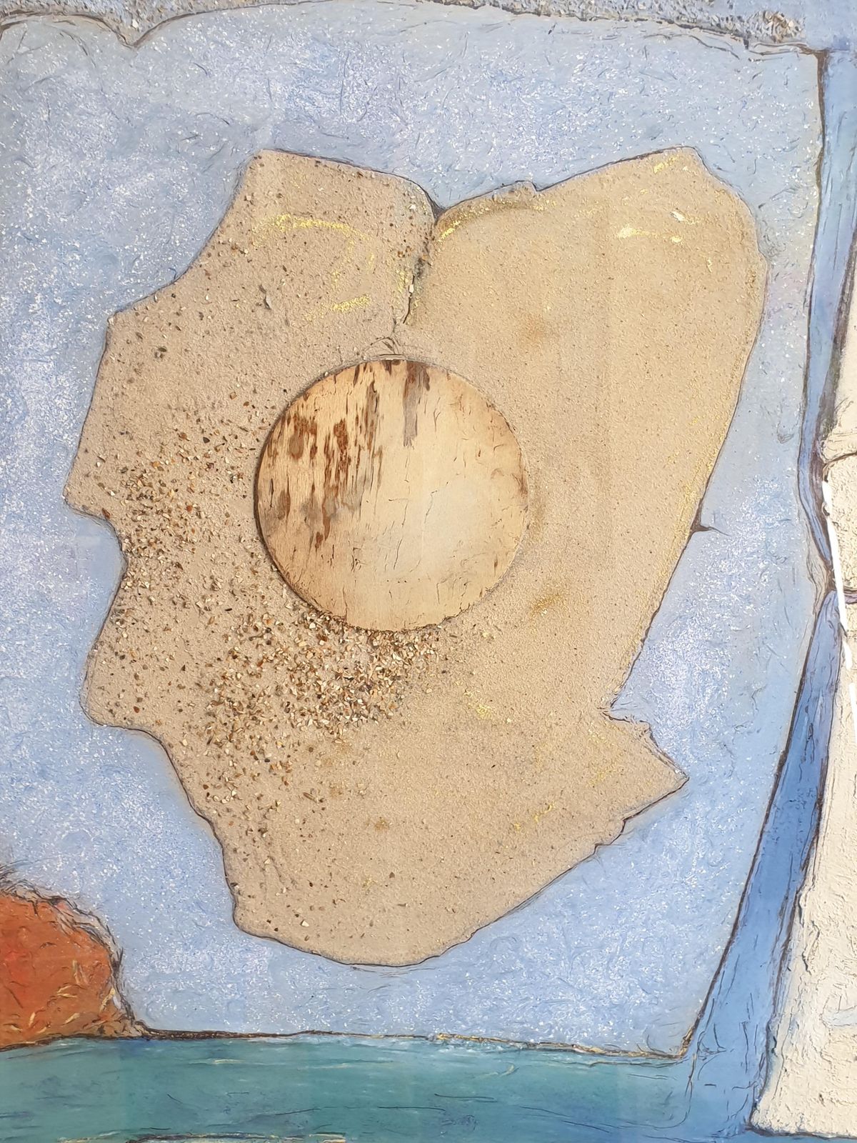 Francis Bessoncontemporary Belgian Mixed Media Abstract In Blue.2018 photo for sale