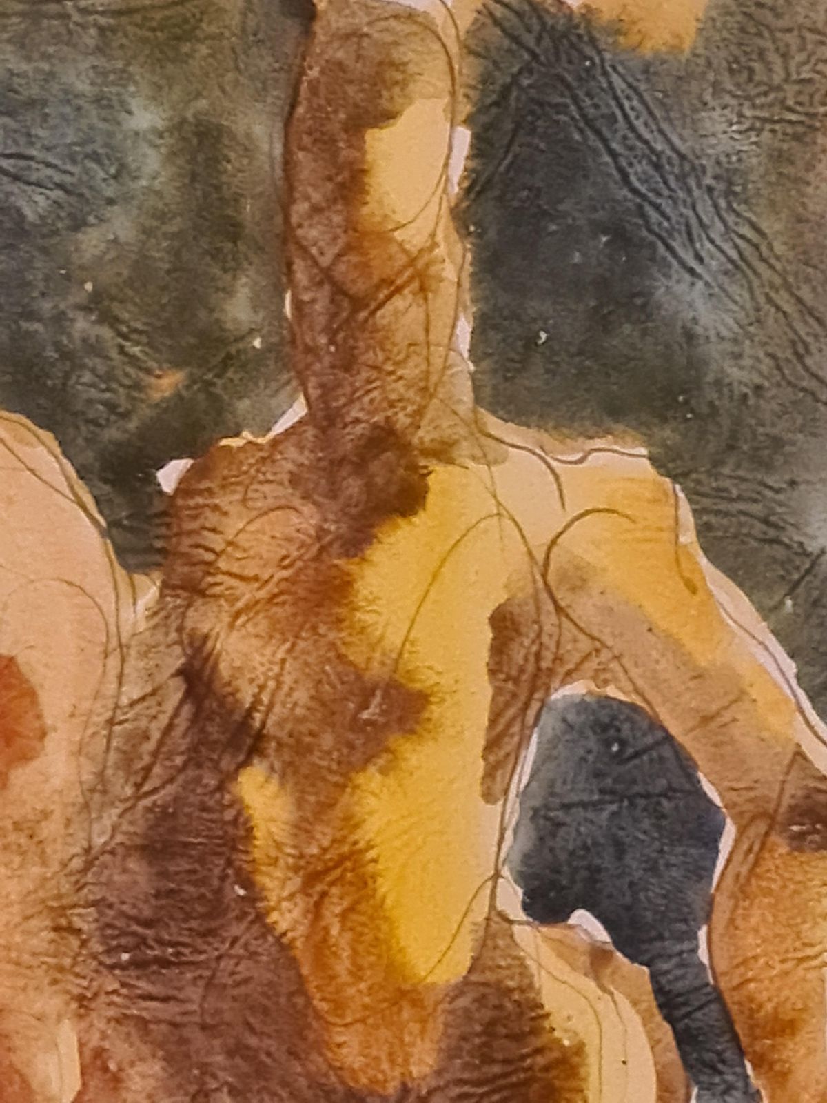 Damien Hermellin'the Dancers', French Late Mid Century Gouache On Textured Paper1971 photo 1427.0
