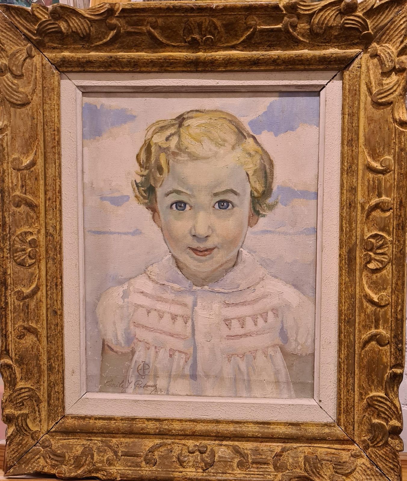 Emile Jean Patouxalice, Post Impressionist Portrait Of A Young Girl.1944