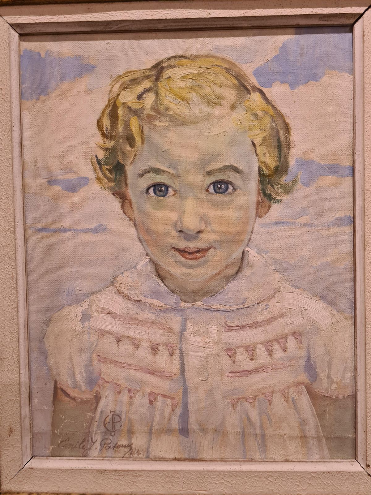 Emile Jean Patouxalice, Post Impressionist Portrait Of A Young Girl.1944 photo furniture