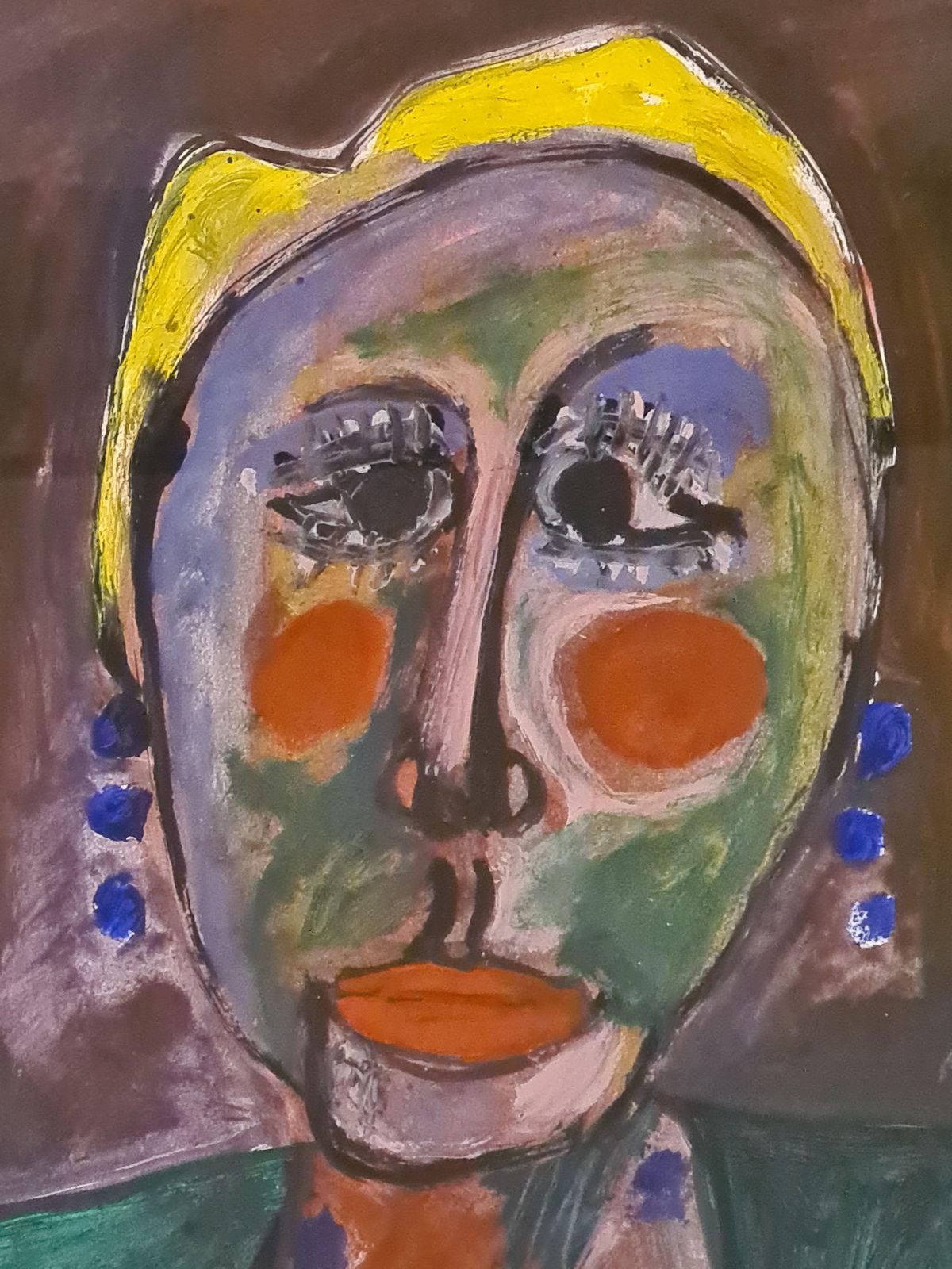 Armand Avrillate 20th Century Expressionist Oil And Acrylic On Paper. 'Janine, The Muse'.1991 photo for sale