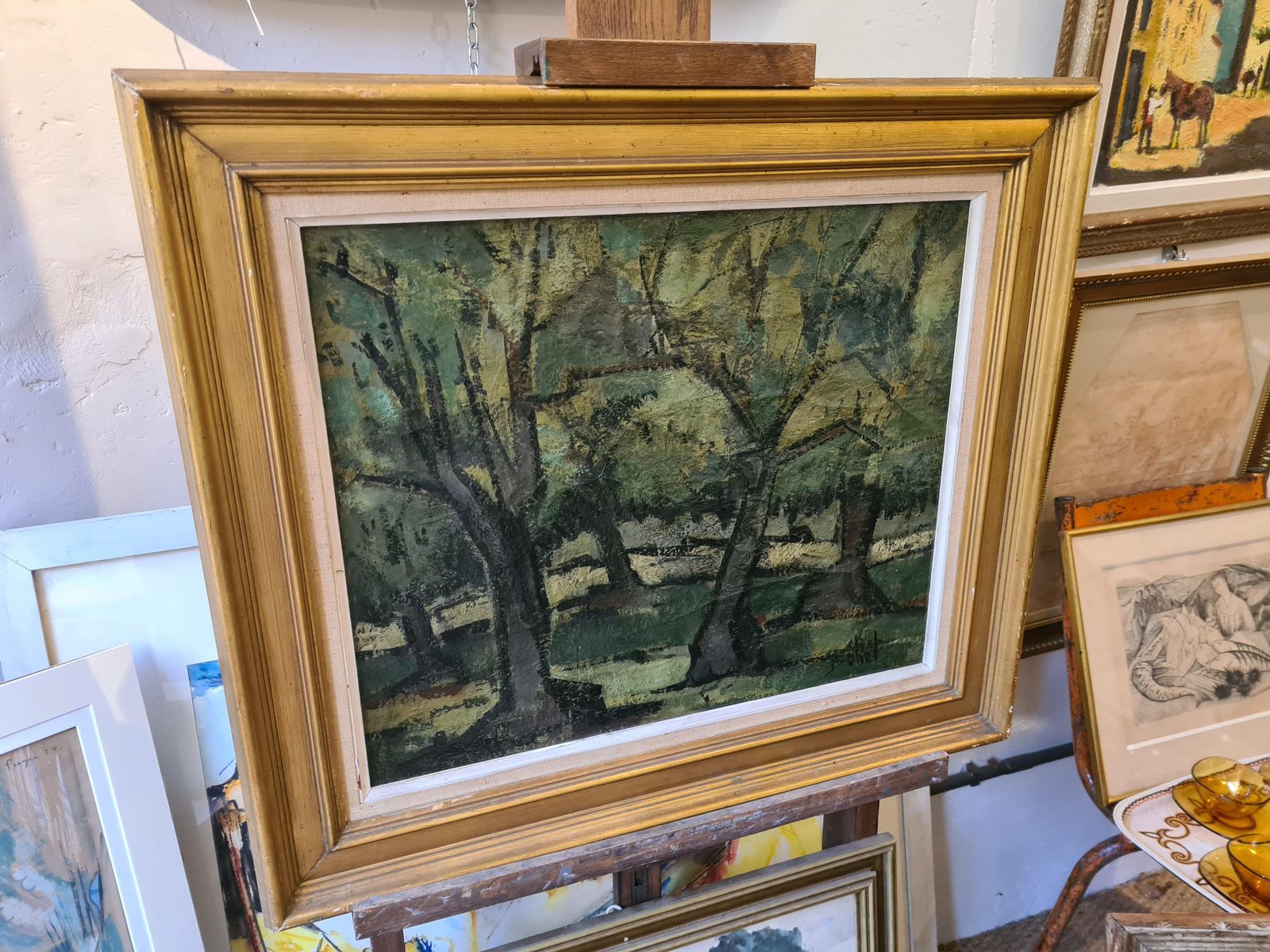 Germain Bonelfrench Expressionist Landscape, The Abri At L'olivette, Cap D'antibes1960 photo furniture
