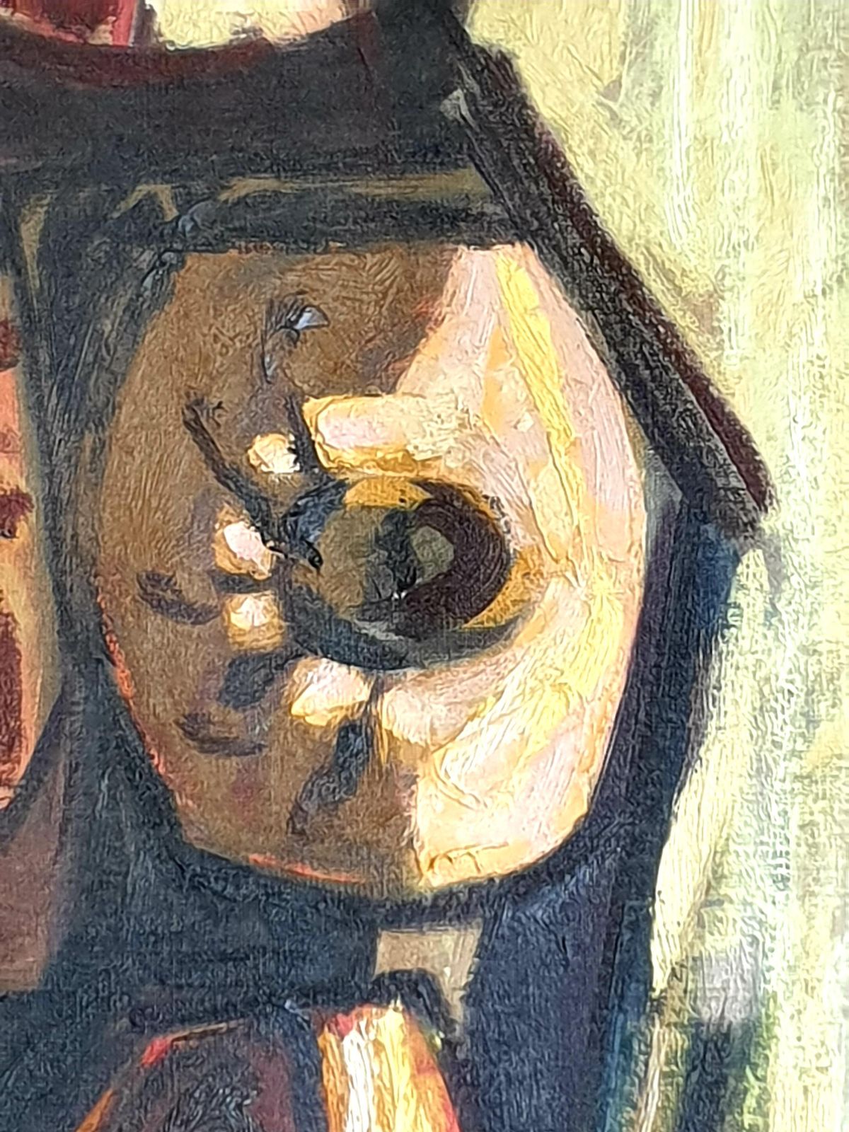 Eric Verhallarge Mid Century Abstract Expressionist Oil On Canvas, Circle Of Bernard Buffet1965 photo vintage