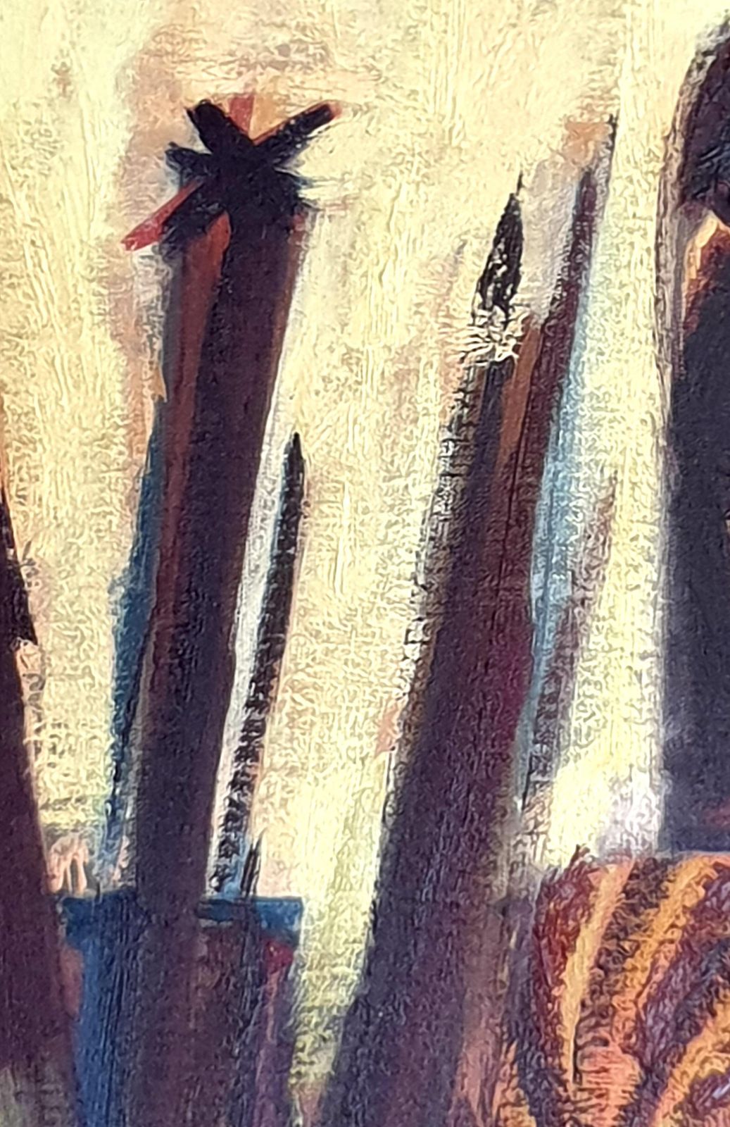 Art Eric Verhallarge Mid Century Abstract Expressionist Oil On Canvas, Circle Of Bernard Buffet1965 photo