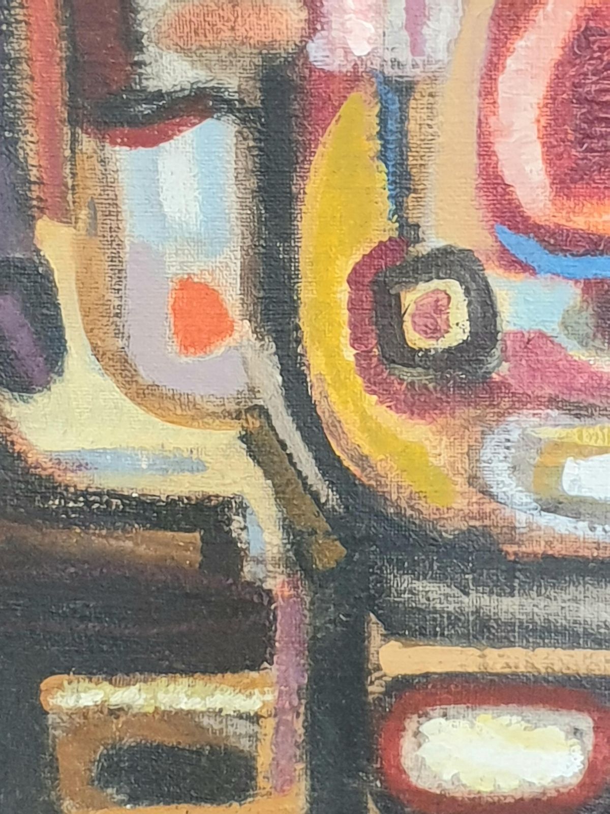 photo furniture Jean Louis Ladislas Mid Century French Abstract Expressionist Oil On Canvas.1969