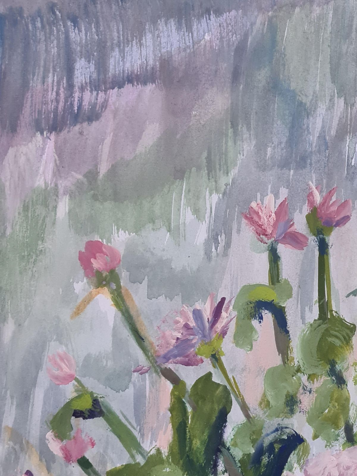 Unknownpink Abundance, 'Oillets', Still Life Of Flowers In A Vase, Homage A Manet. photo vintage