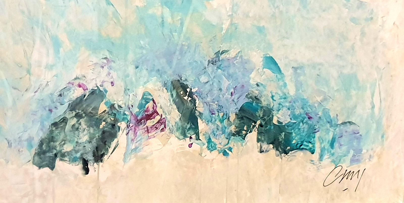 Christian Manoury Contemporary Abstract Expressionist Acrylic On Paper, 'Hommage To Debussy'.2024 photo 2891.0