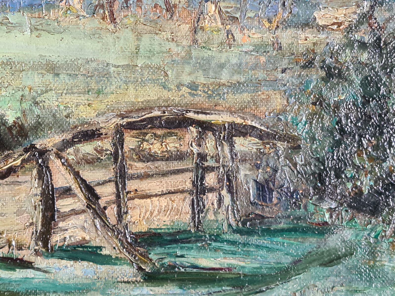 M Legrand De Cthe River Bridge, Barbizon School, Circle Of Jean Baptiste Camille Corot1860s photo vintage