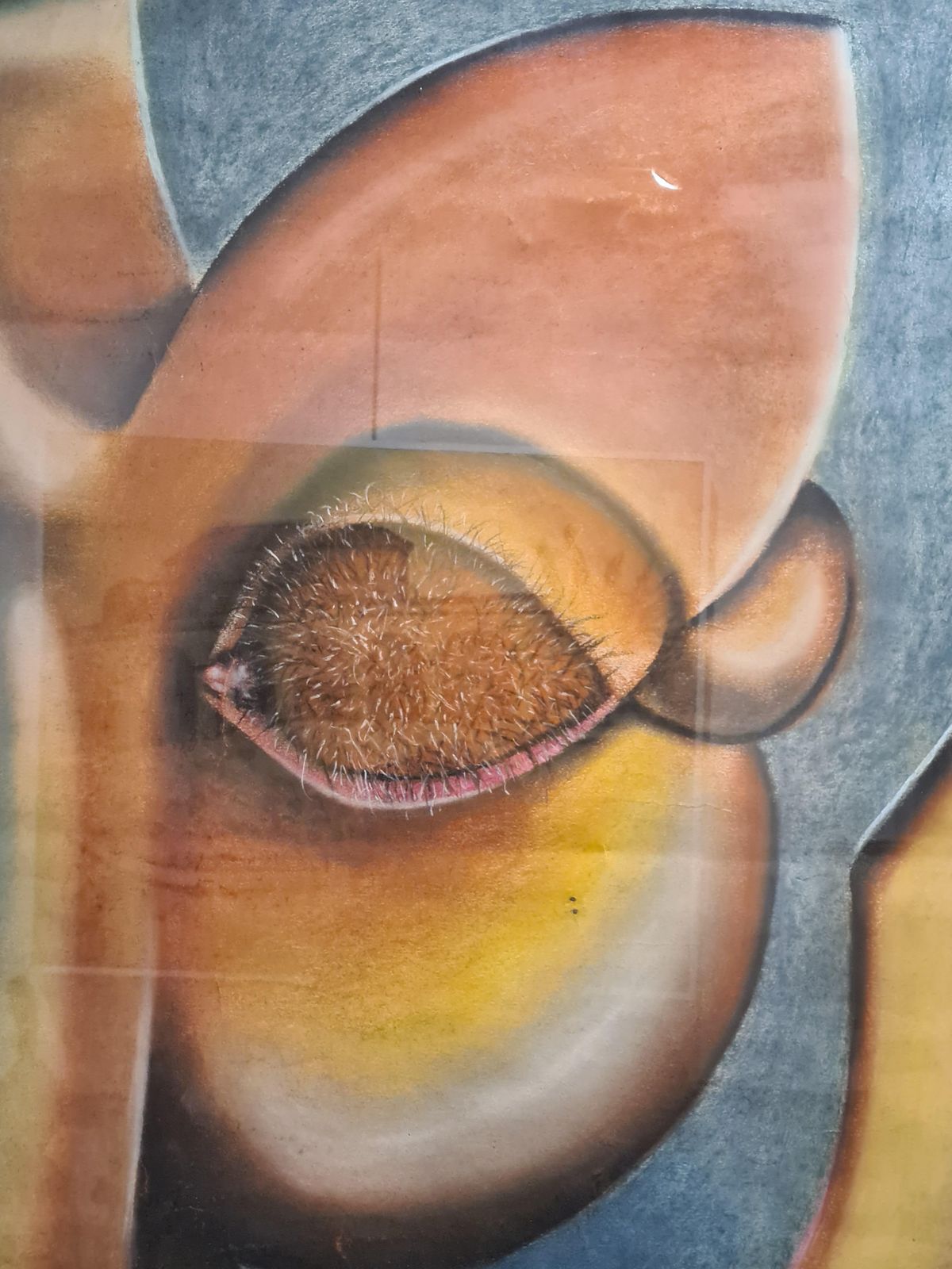 Gordon Muirmonumental Surrealist Pastel, Of Course We Evolve But Does Anything Ever Change?1985 photo buy