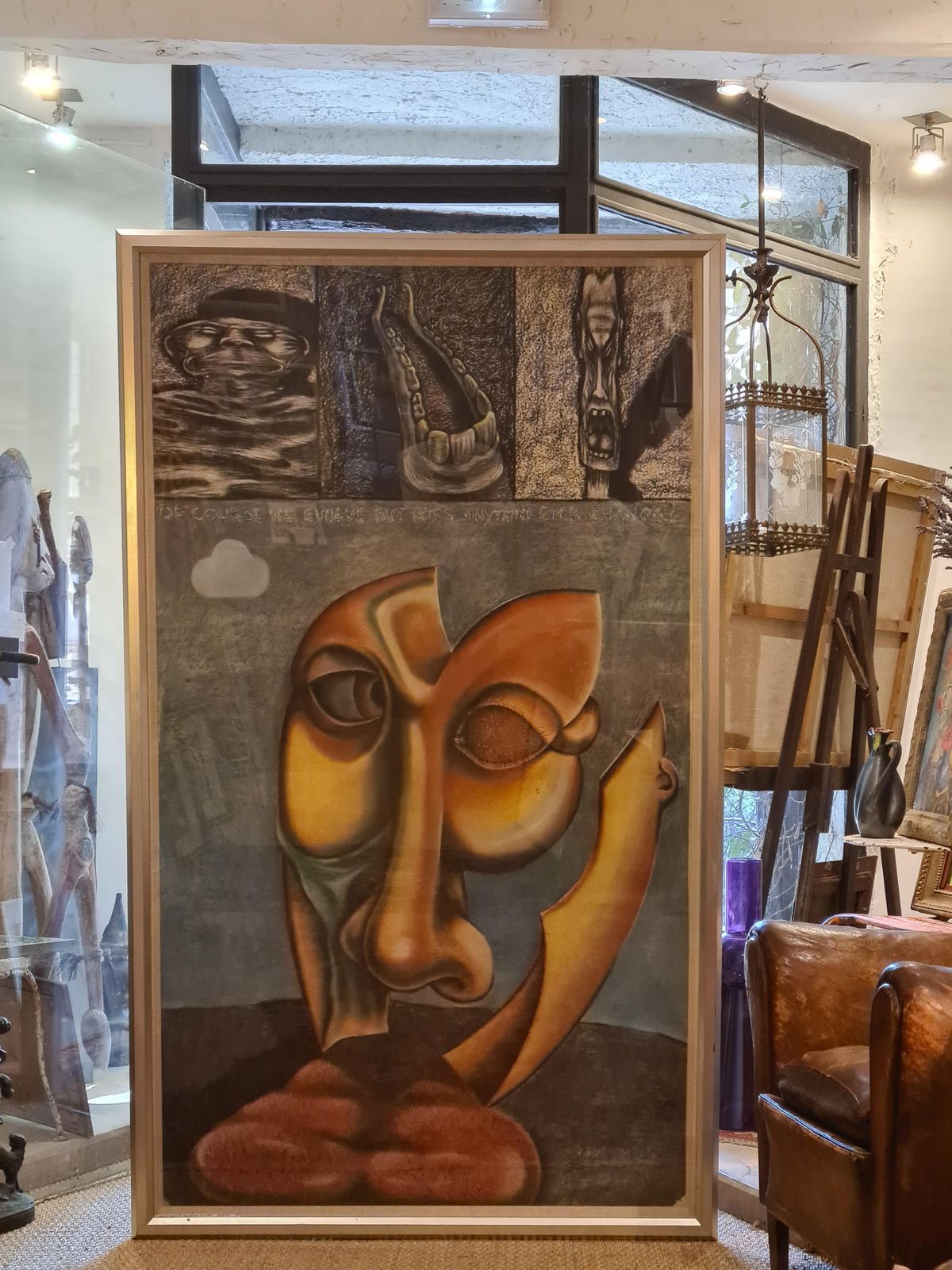 photo vinterior Gordon Muirmonumental Surrealist Pastel, Of Course We Evolve But Does Anything Ever Change?1985