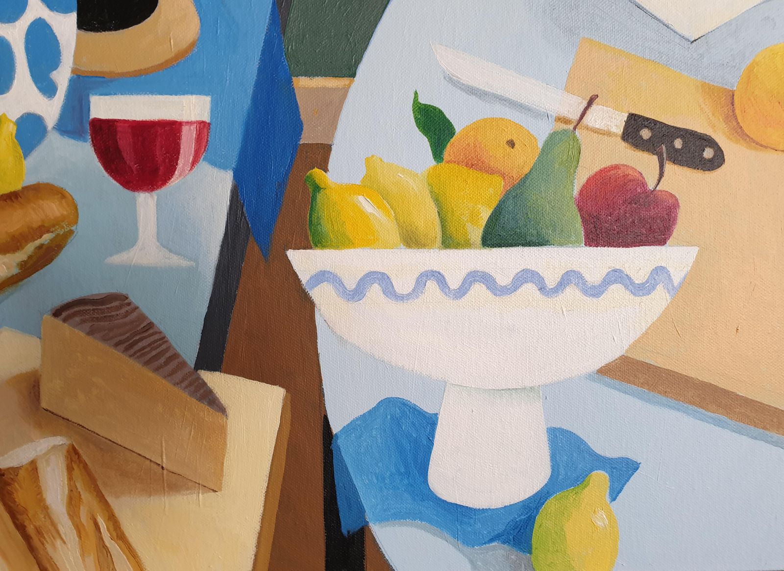 Frank Mclean Docherty'petit Déjeuner'. Contemporary Scottish Surrealist Acrylic On Canvas.2019 photo furniture
