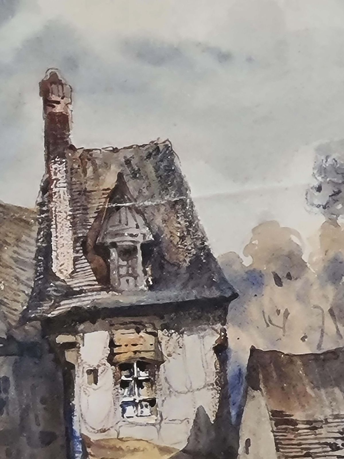 Late 18th Century Watercolour, A Swiss Village, Circle Of Claude Louis Châtelet photo vinterior