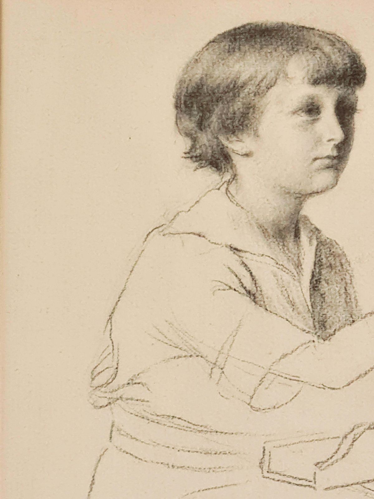 Charles Jean Agardfrench Impressionist Portrait Drawing, 'The Art Lesson'1900 photo Art