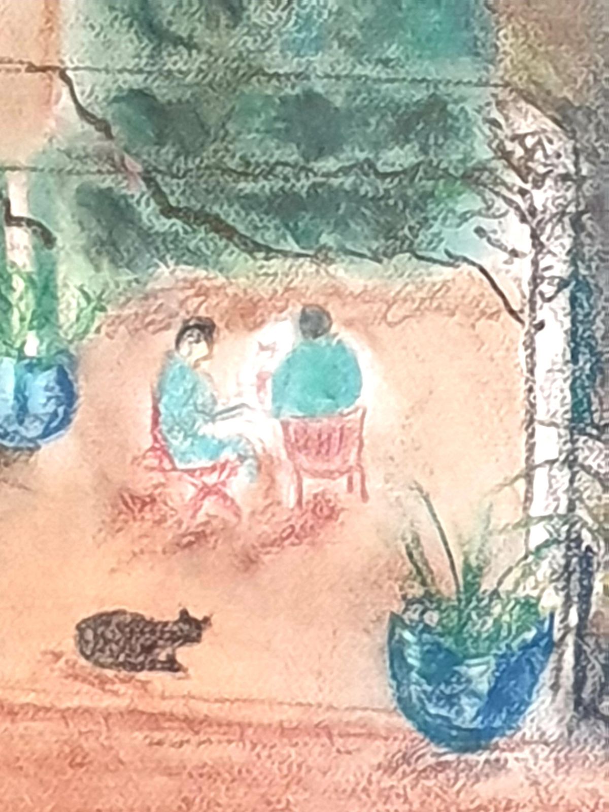 Fauvist Pastel On Paper, "Lunch In Provence", After Henri Matisse photo Art